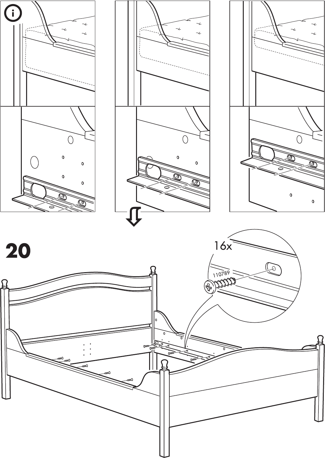 Ikea Leksvik Bed Frame Queen Assembly Instruction