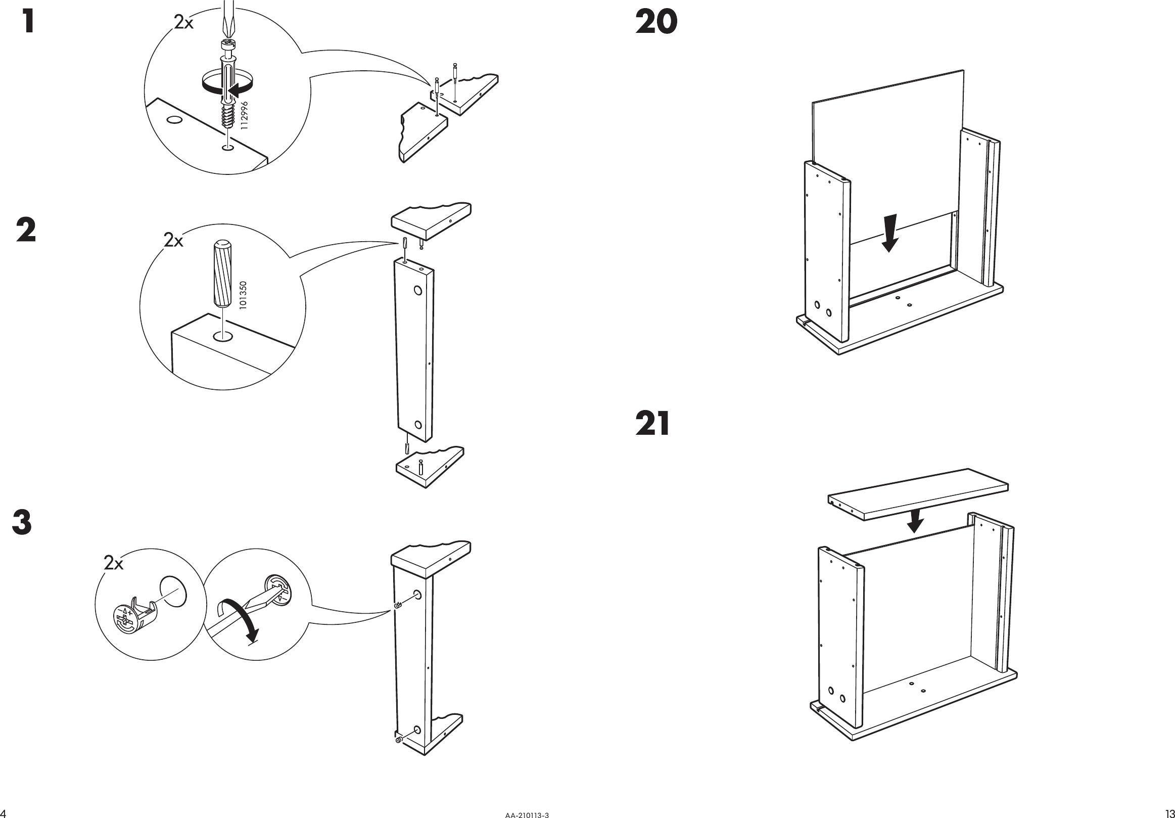 Page 4 of 8 - Ikea Ikea-Leksvik-Bedside-Table-16-1-8X13-Assembly-Instruction