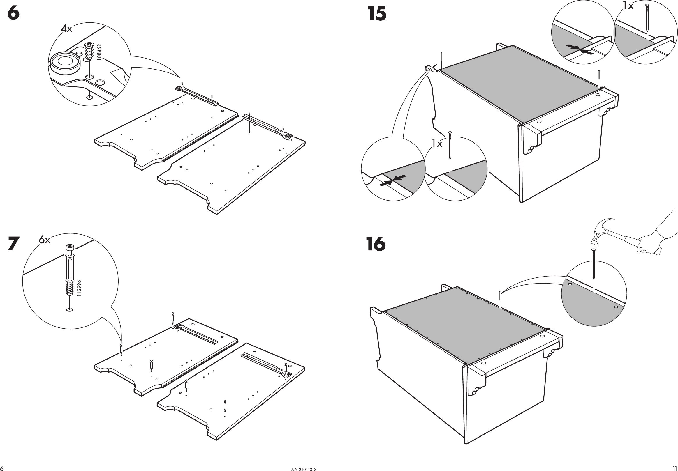 Page 6 of 8 - Ikea Ikea-Leksvik-Bedside-Table-16-1-8X13-Assembly-Instruction