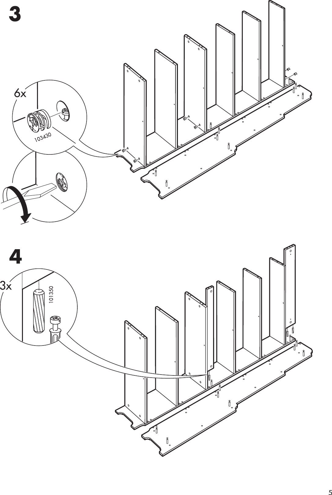 Page 5 of 8 - Ikea Ikea-Leksvik-Bookcase-36X78-Assembly-Instruction