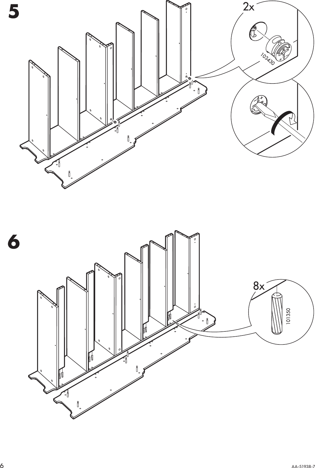Page 6 of 8 - Ikea Ikea-Leksvik-Bookcase-36X78-Assembly-Instruction