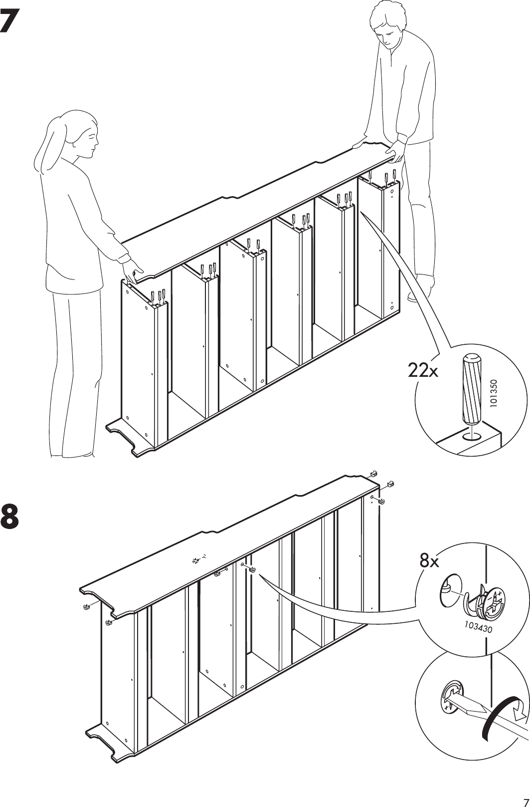Page 7 of 8 - Ikea Ikea-Leksvik-Bookcase-36X78-Assembly-Instruction