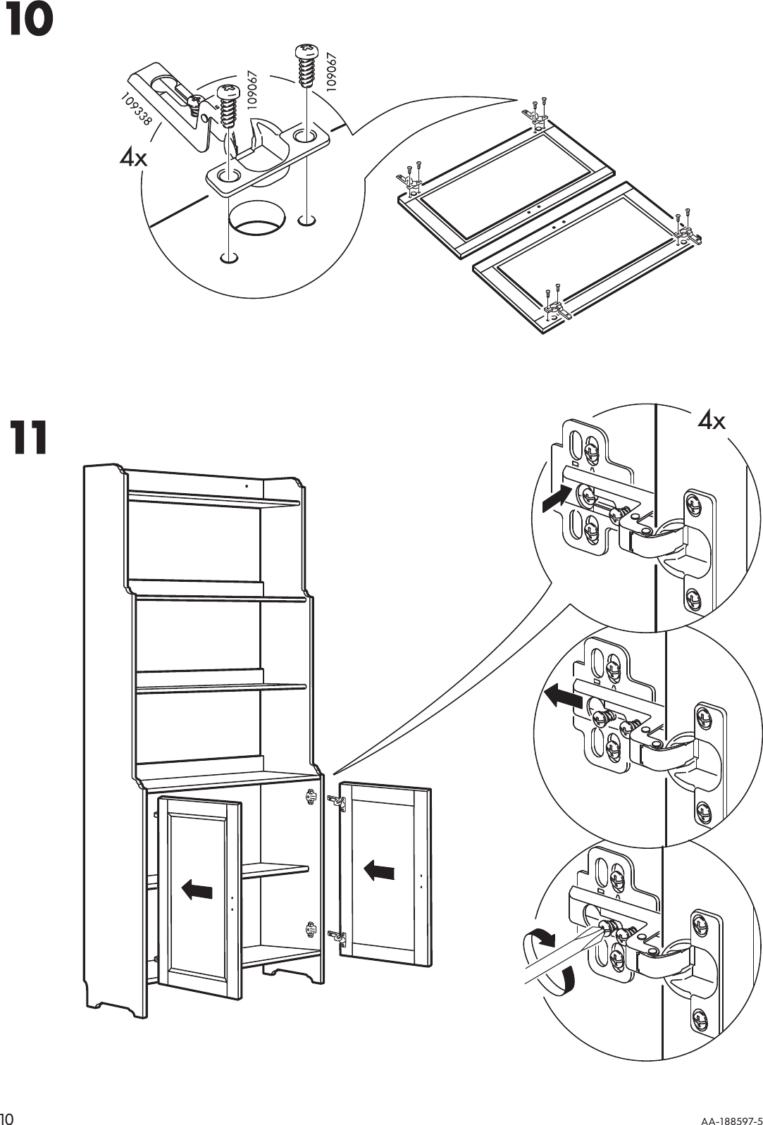 Page 10 of 12 - Ikea Ikea-Leksvik-Bookcase-W-Doors-36-5-8X78-Assembly-Instruction