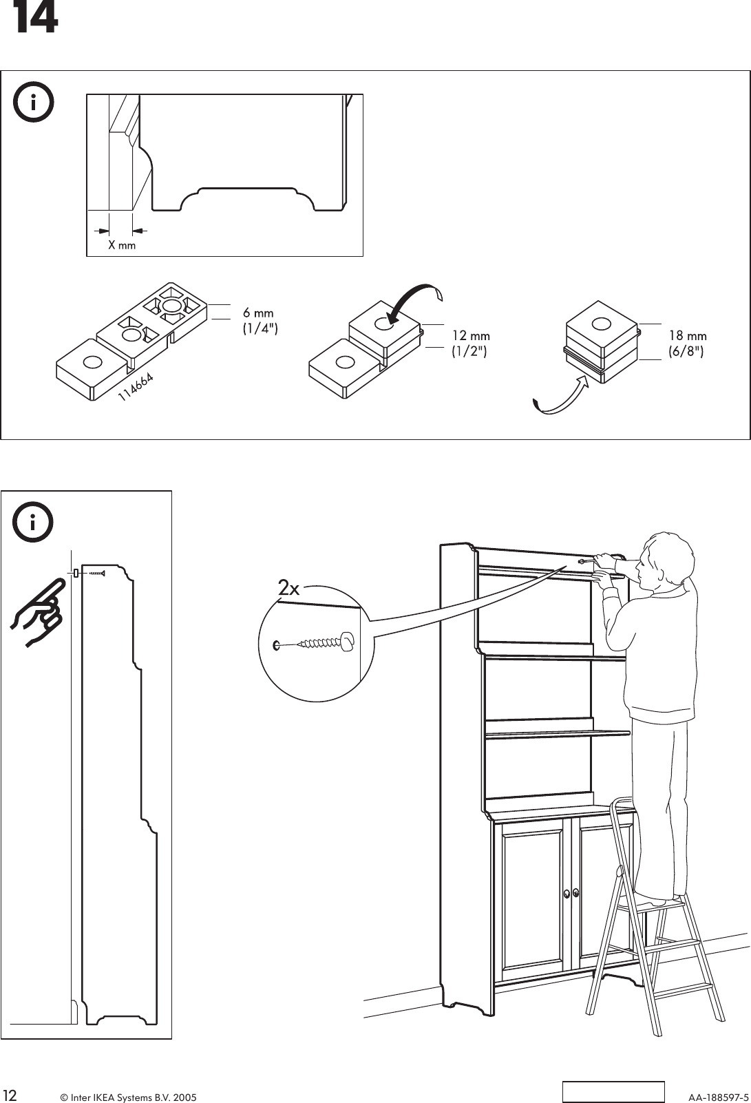 Page 12 of 12 - Ikea Ikea-Leksvik-Bookcase-W-Doors-36-5-8X78-Assembly-Instruction