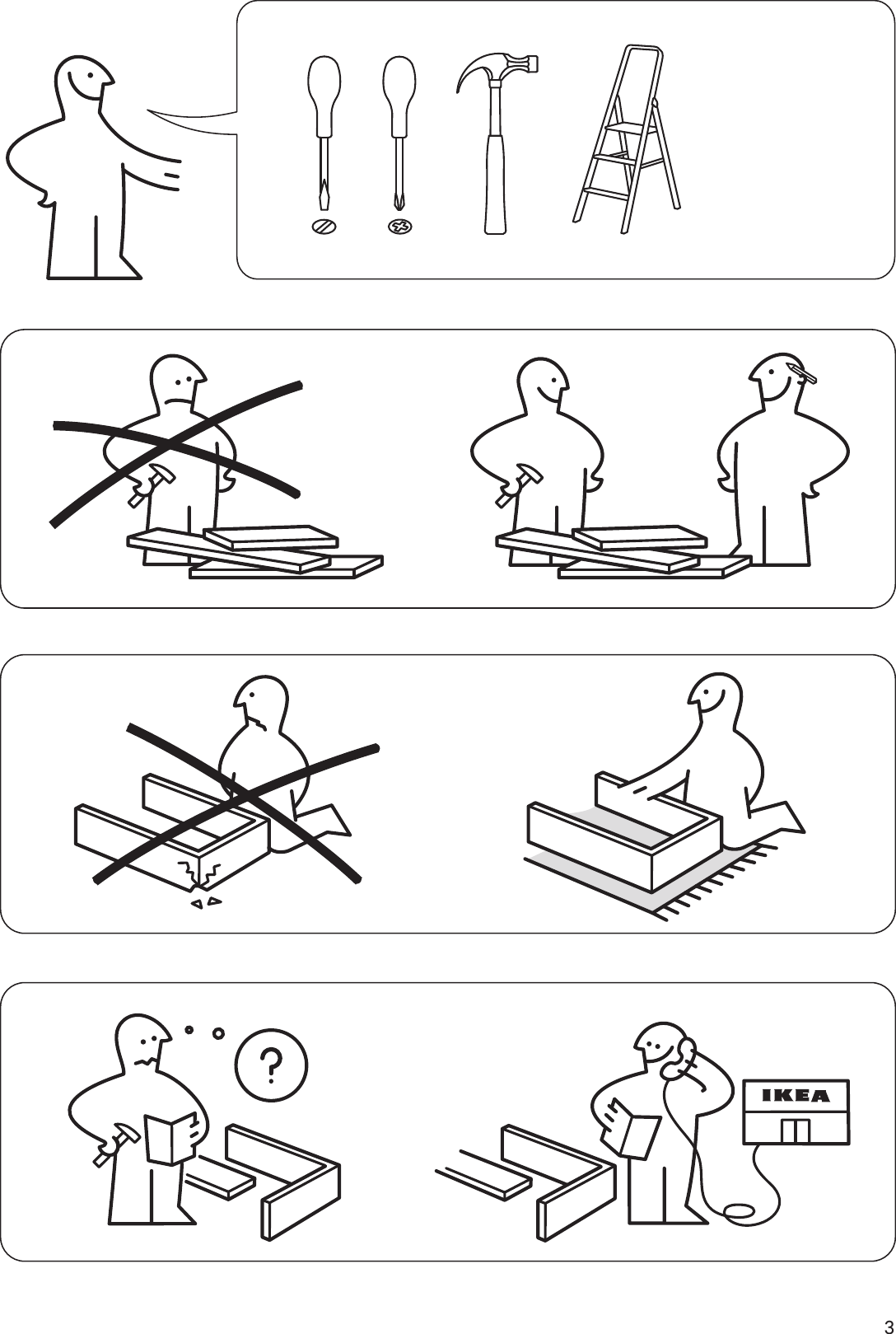 Page 3 of 12 - Ikea Ikea-Leksvik-Bookcase-W-Doors-36-5-8X78-Assembly-Instruction