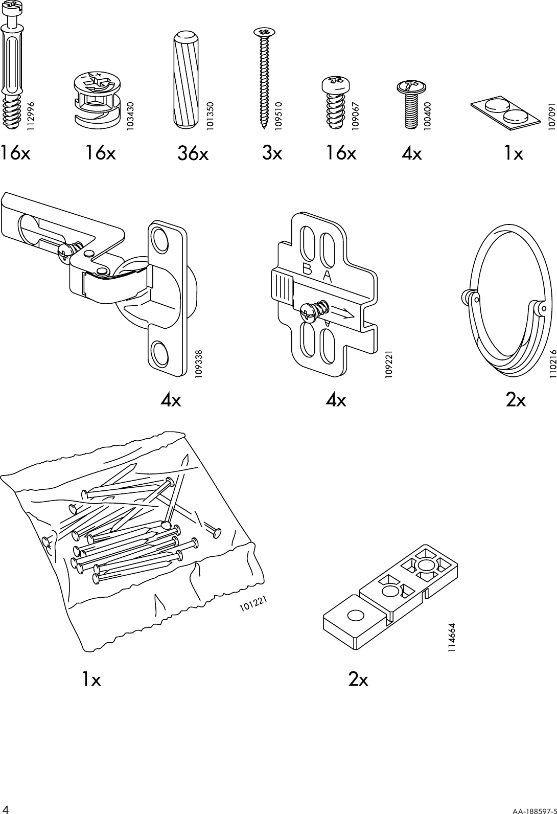Page 4 of 12 - Ikea Ikea-Leksvik-Bookcase-W-Doors-36-5-8X78-Assembly-Instruction