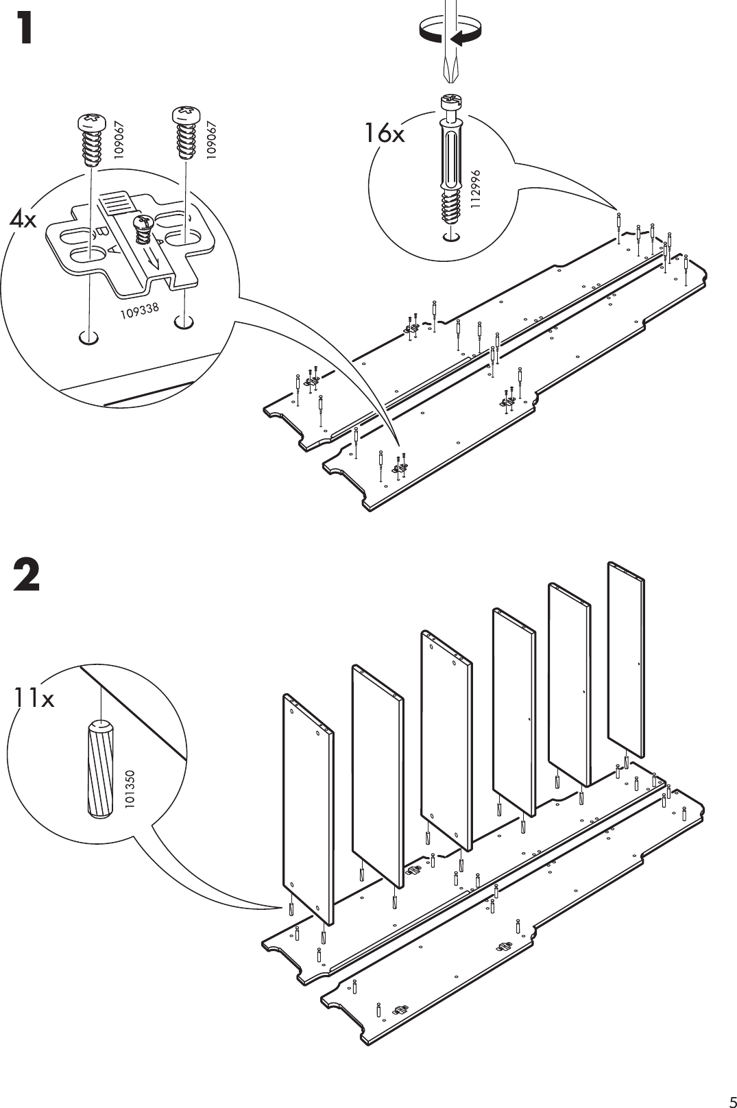 Page 5 of 12 - Ikea Ikea-Leksvik-Bookcase-W-Doors-36-5-8X78-Assembly-Instruction