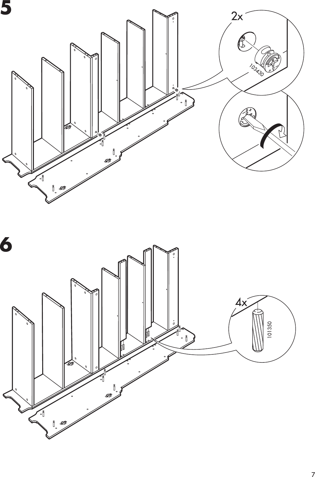 Page 7 of 12 - Ikea Ikea-Leksvik-Bookcase-W-Doors-36-5-8X78-Assembly-Instruction
