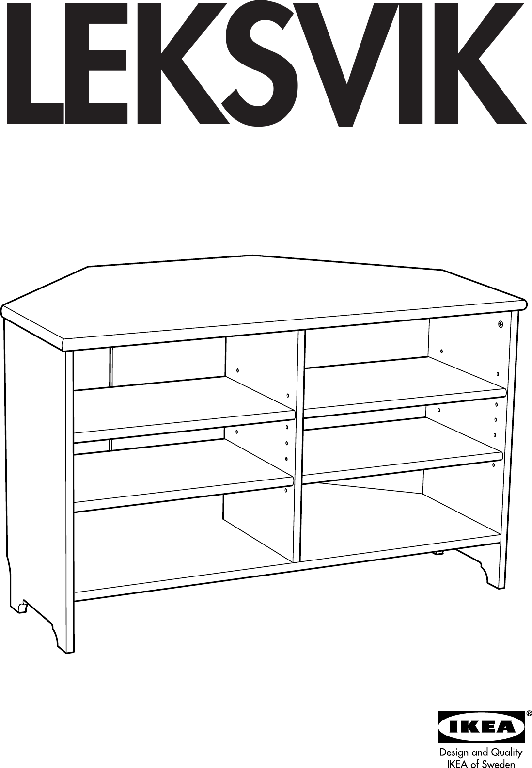 Page 1 of 12 - Ikea Ikea-Leksvik-Corner-Tv-Bench-39X24-Assembly-Instruction