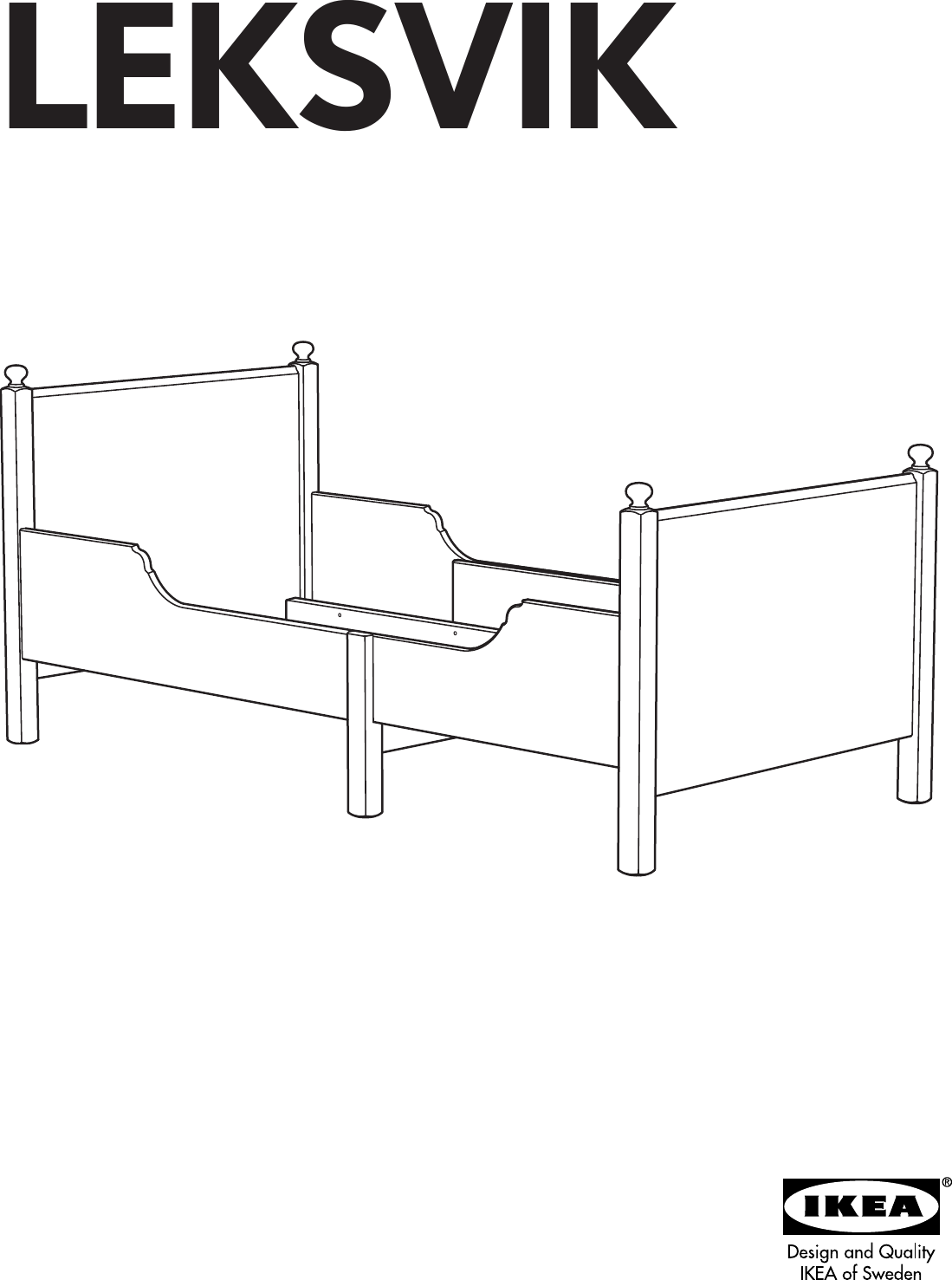 Ikea Leksvik Extendable Bed Frame 38x75, Ikea Extendable Bed Frame