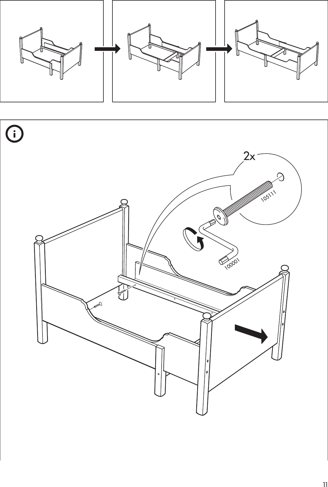 Page 11 of 12 - Ikea Ikea-Leksvik-Extendable-Bed-Frame-38X75-Assembly-Instruction