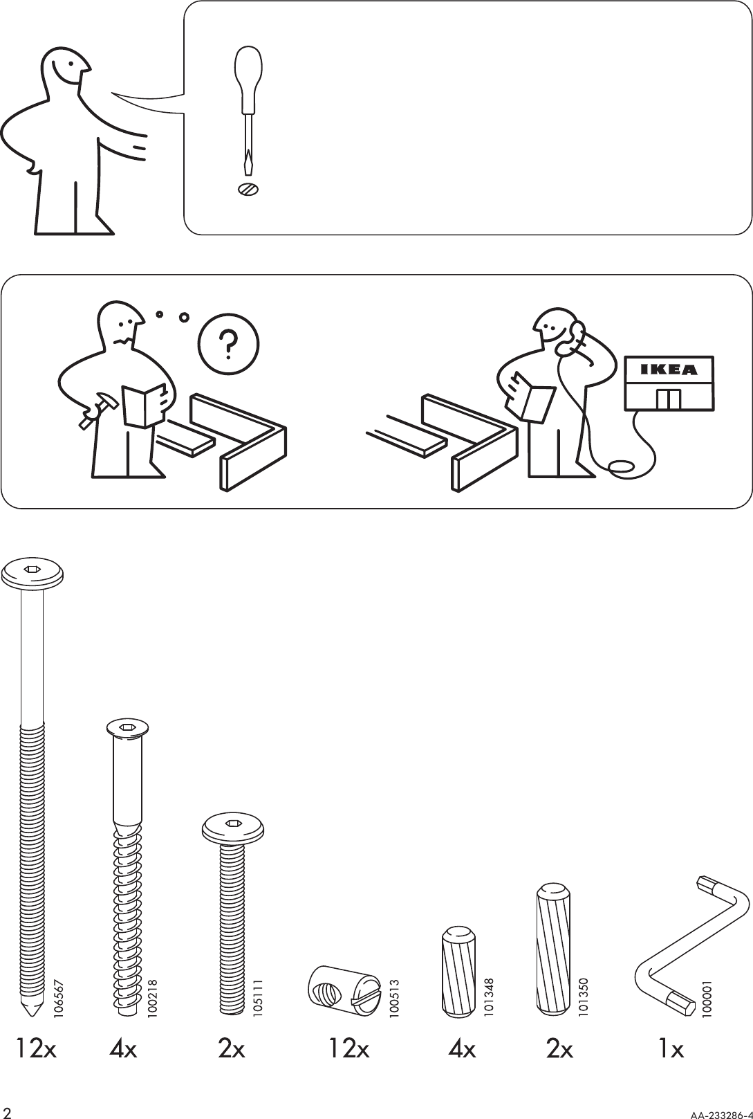 Page 2 of 12 - Ikea Ikea-Leksvik-Extendable-Bed-Frame-38X75-Assembly-Instruction