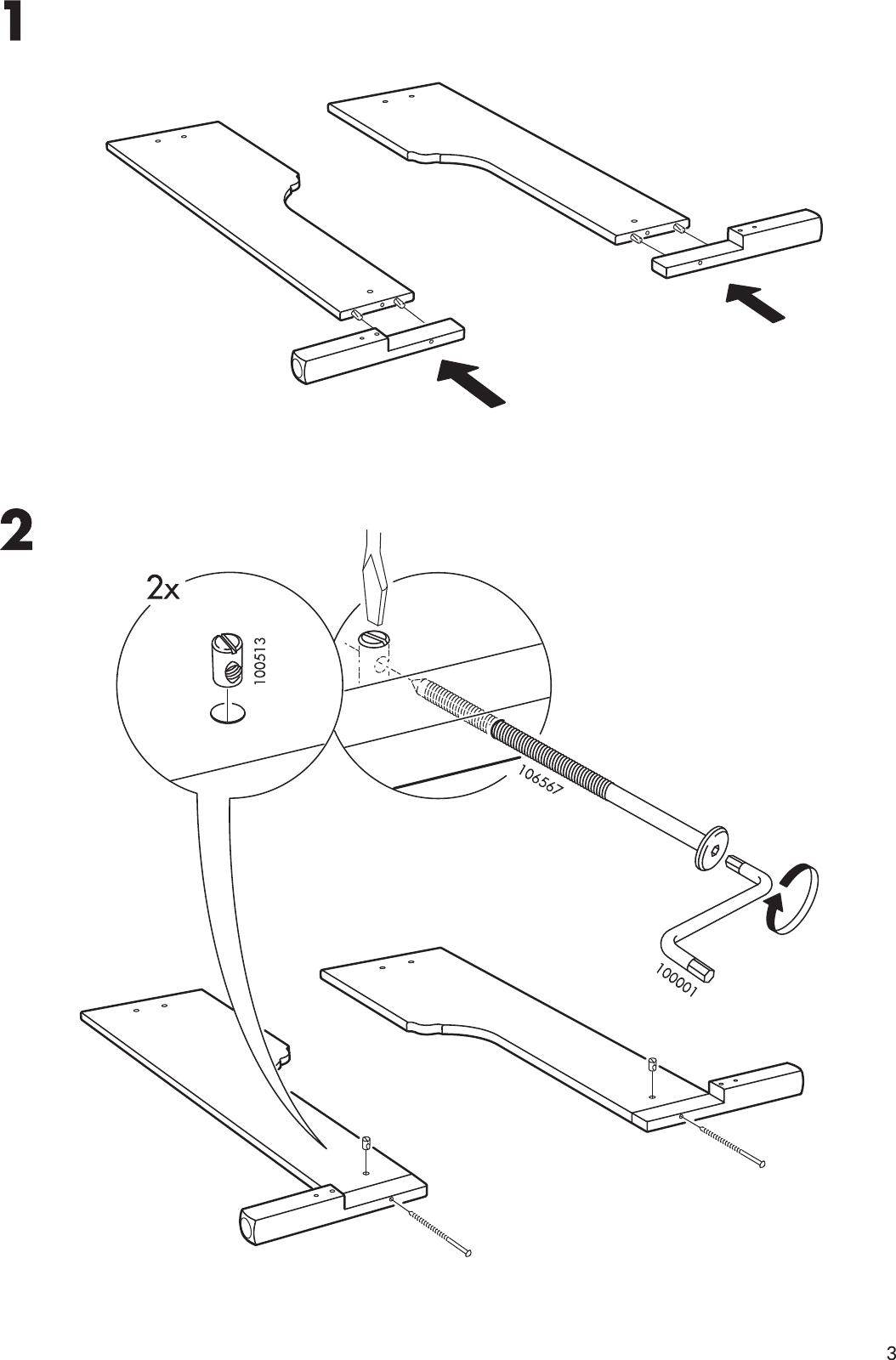 Page 3 of 12 - Ikea Ikea-Leksvik-Extendable-Bed-Frame-38X75-Assembly-Instruction
