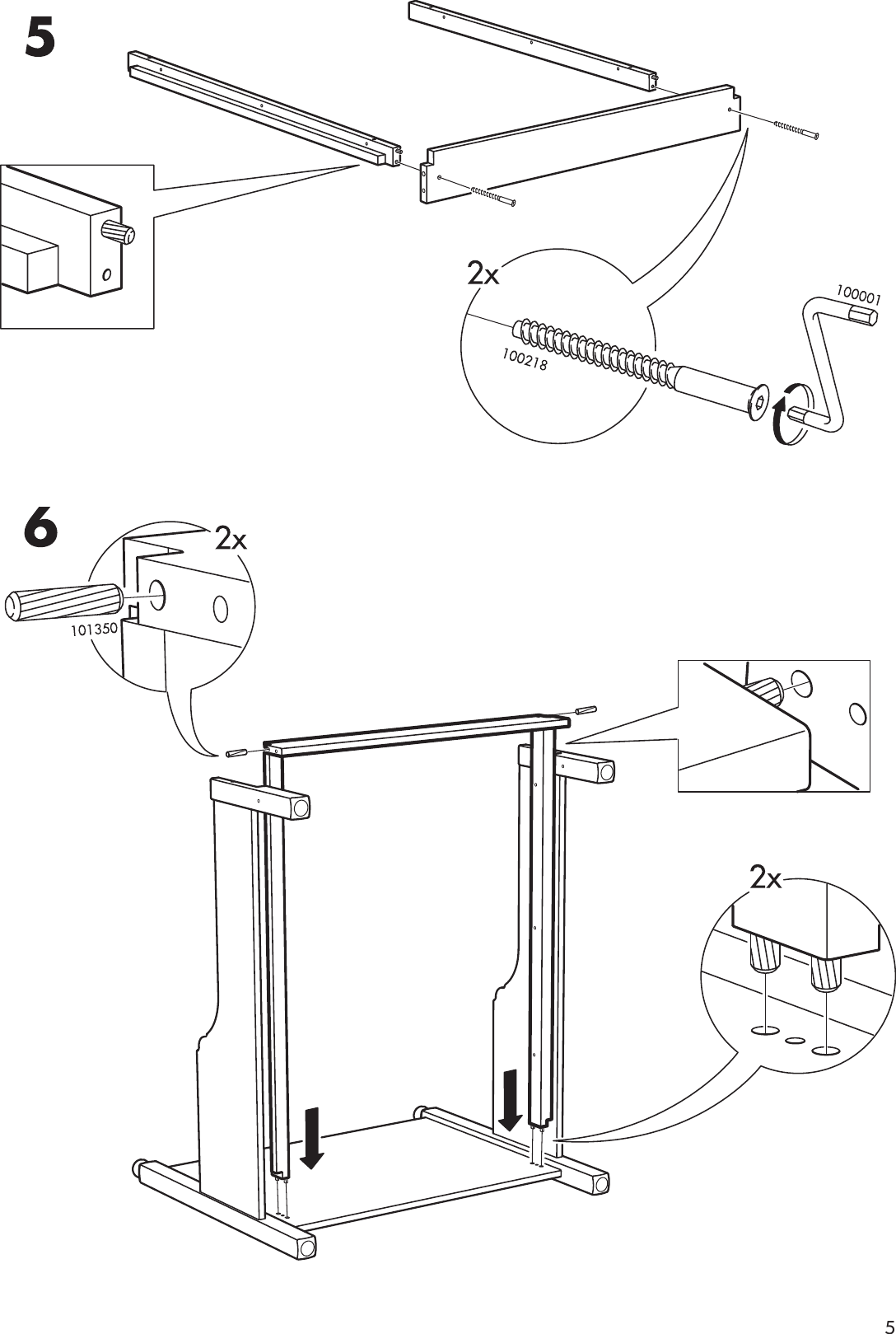 Page 5 of 12 - Ikea Ikea-Leksvik-Extendable-Bed-Frame-38X75-Assembly-Instruction