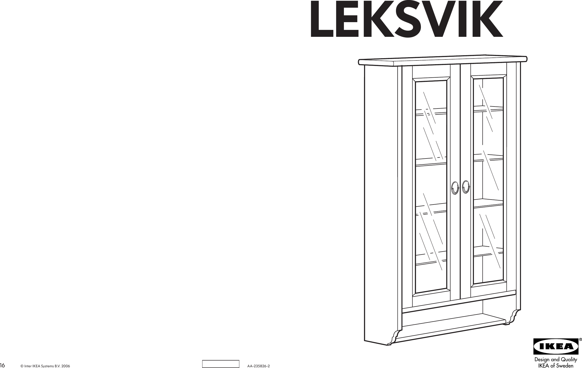 Ikea Leksvik Glass Door Wall 28X44 Assembly Instruction