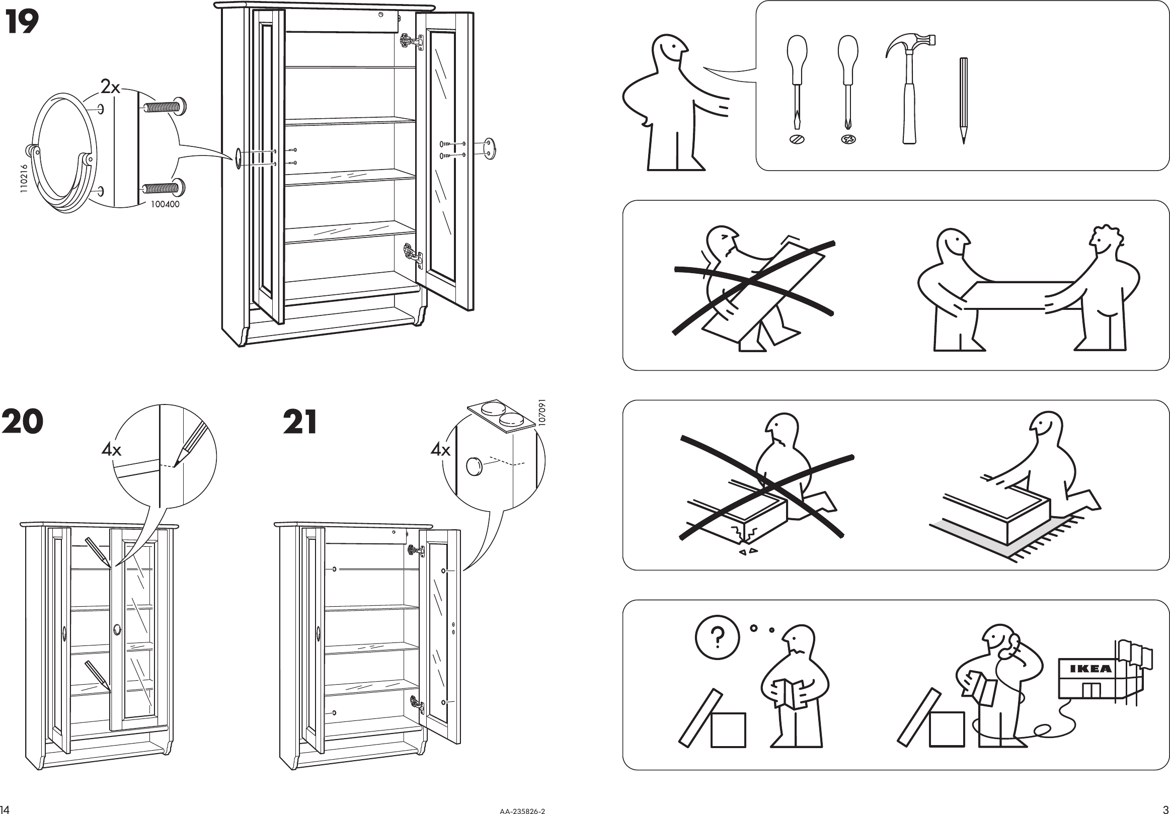 Ikea Leksvik Glass Door Wall 28X44 Assembly Instruction