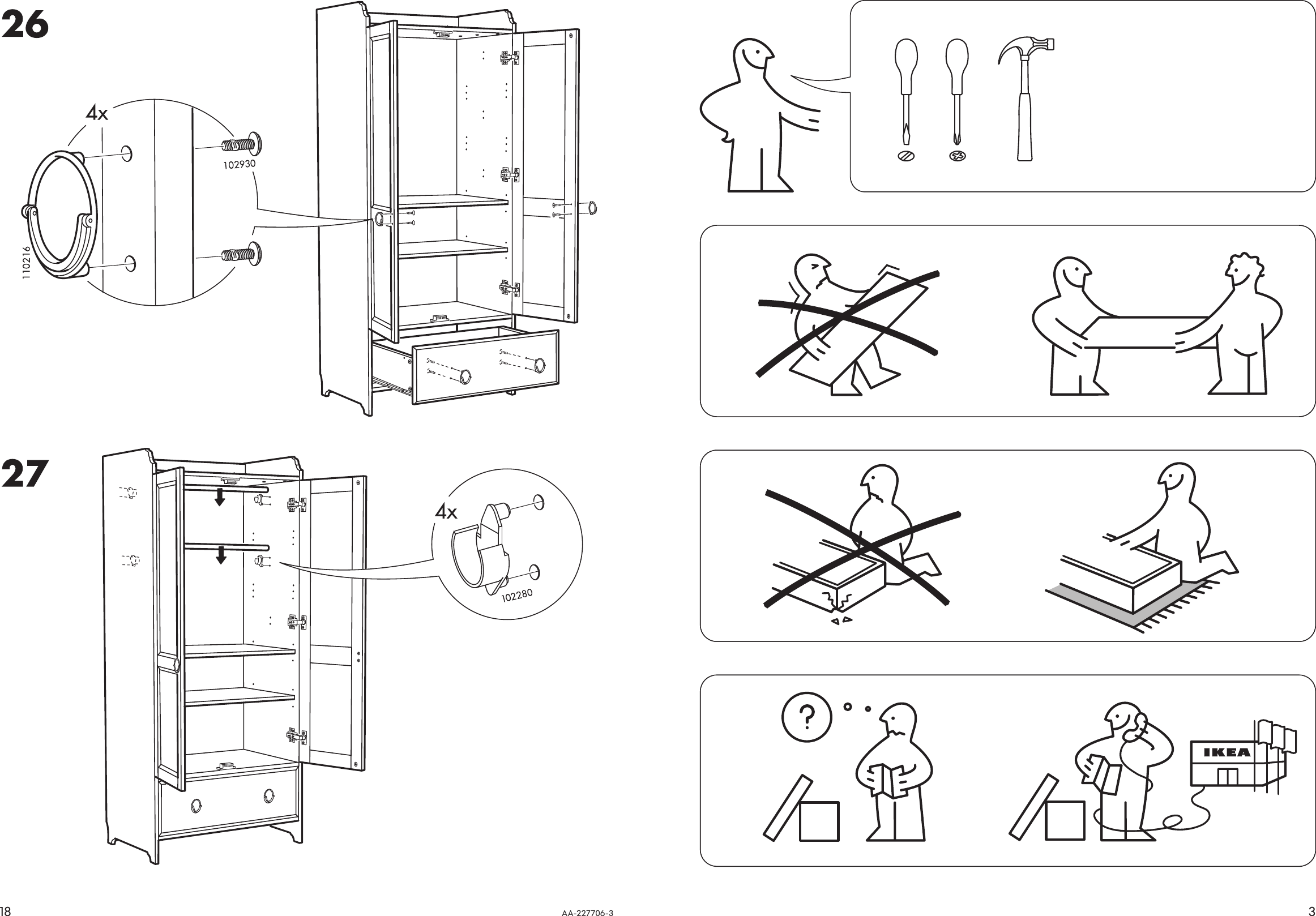 Ikea Leksvik Wardrobe 31 1 2x72 2 Assembly Instruction