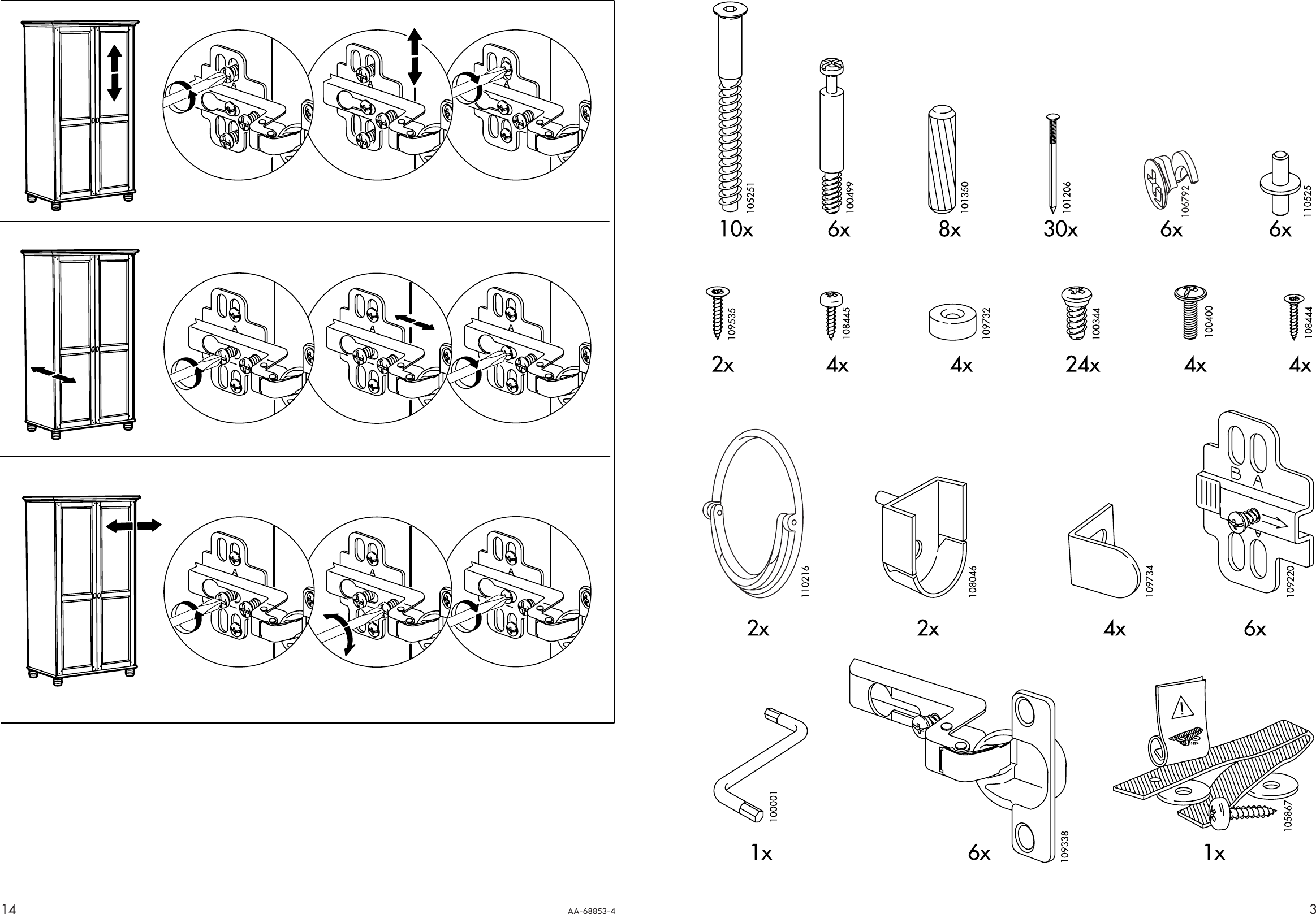 Page 3 of 8 - Ikea Ikea-Leksvik-Wardrobe-W-2Doors-Assembly-Instruction