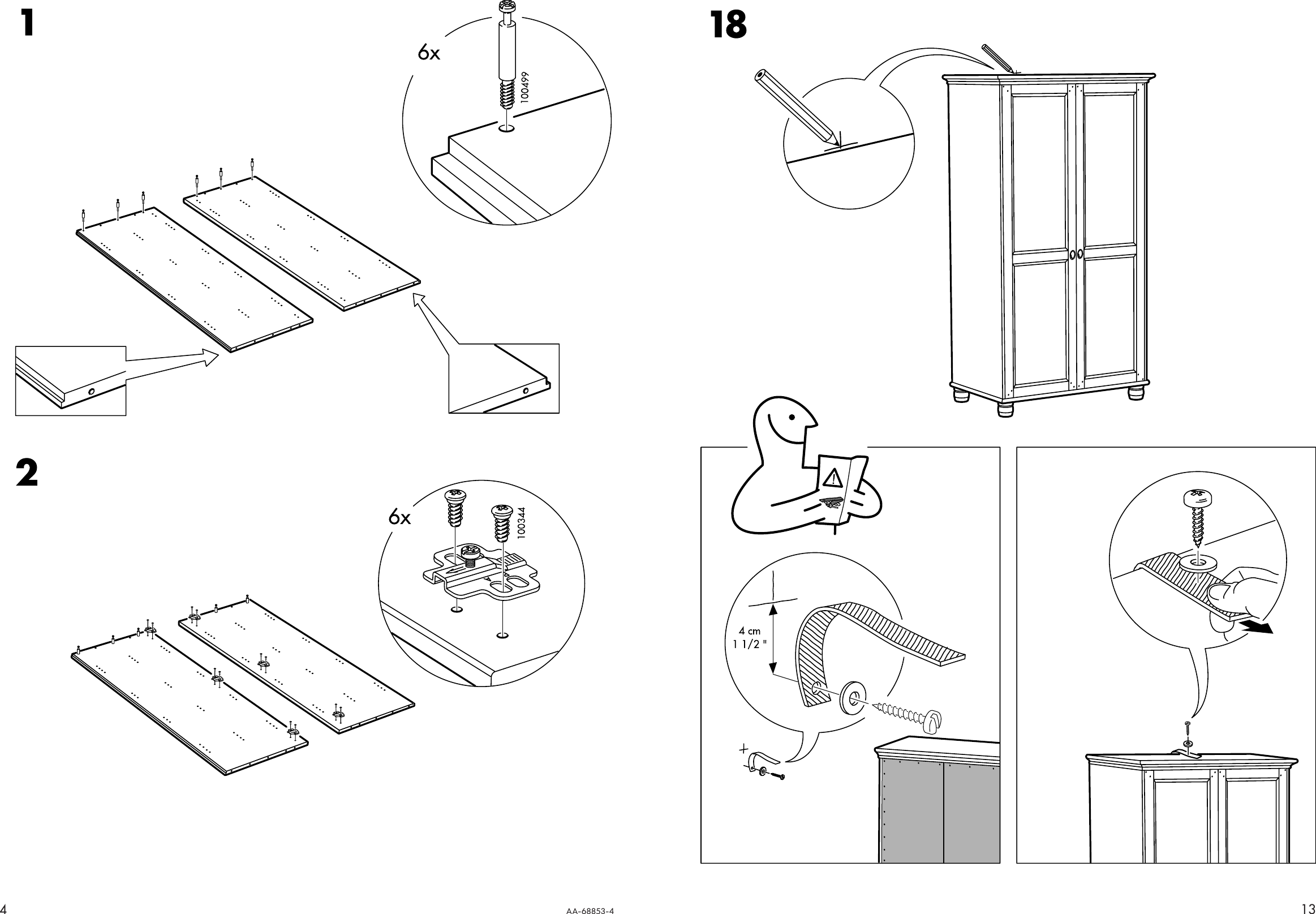 Page 4 of 8 - Ikea Ikea-Leksvik-Wardrobe-W-2Doors-Assembly-Instruction