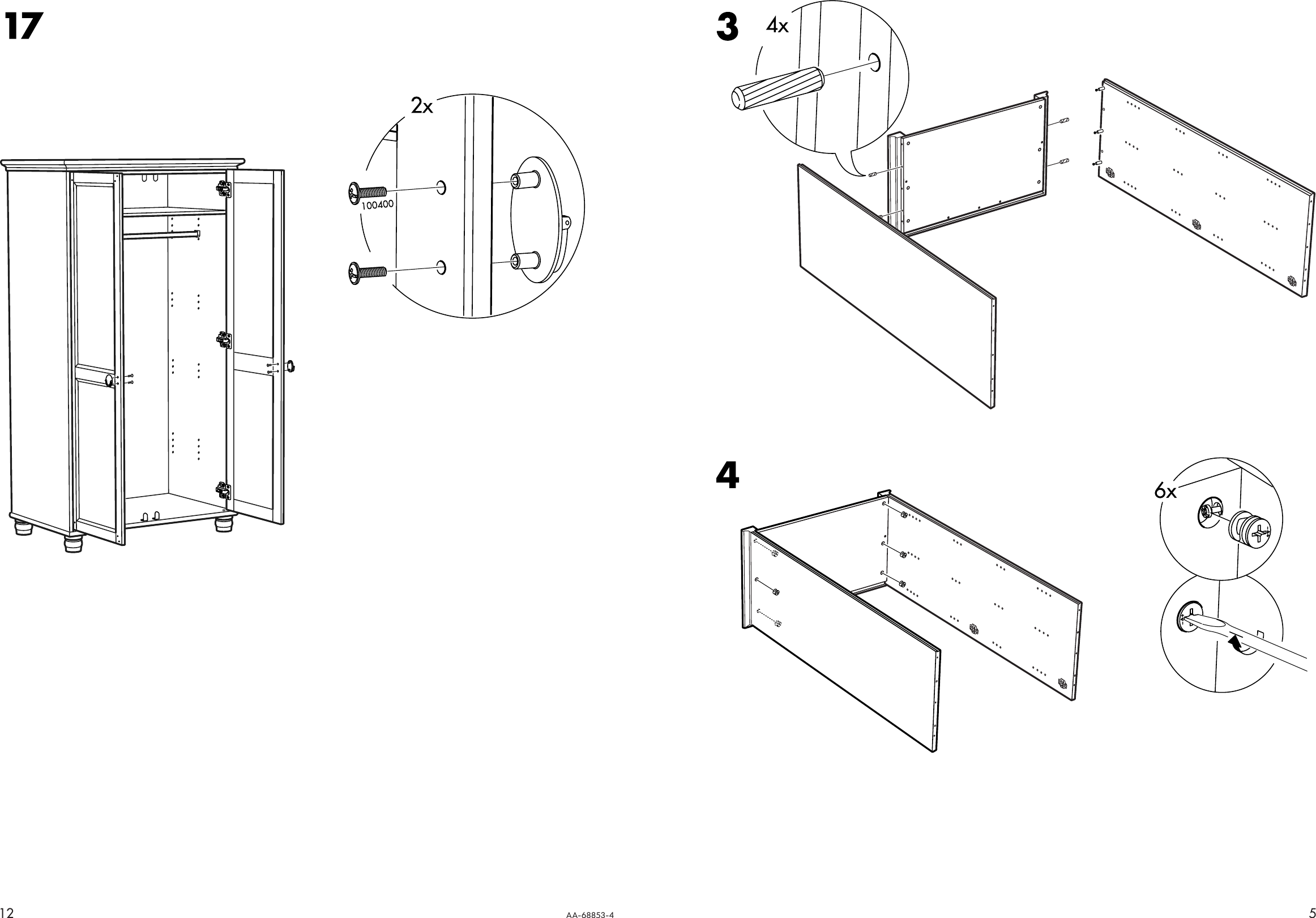 Page 5 of 8 - Ikea Ikea-Leksvik-Wardrobe-W-2Doors-Assembly-Instruction