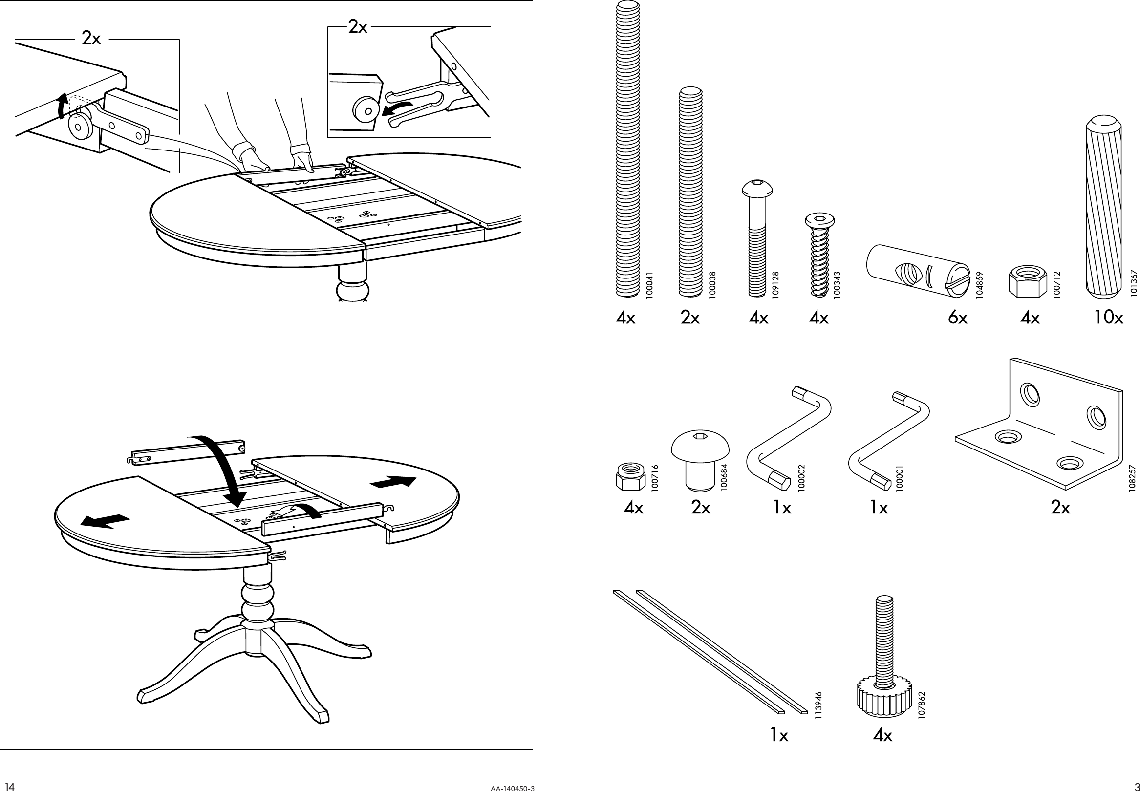 Page 3 of 8 - Ikea Ikea-Liatorp-Pedestal-Table-Round-43-61-Assembly-Instruction