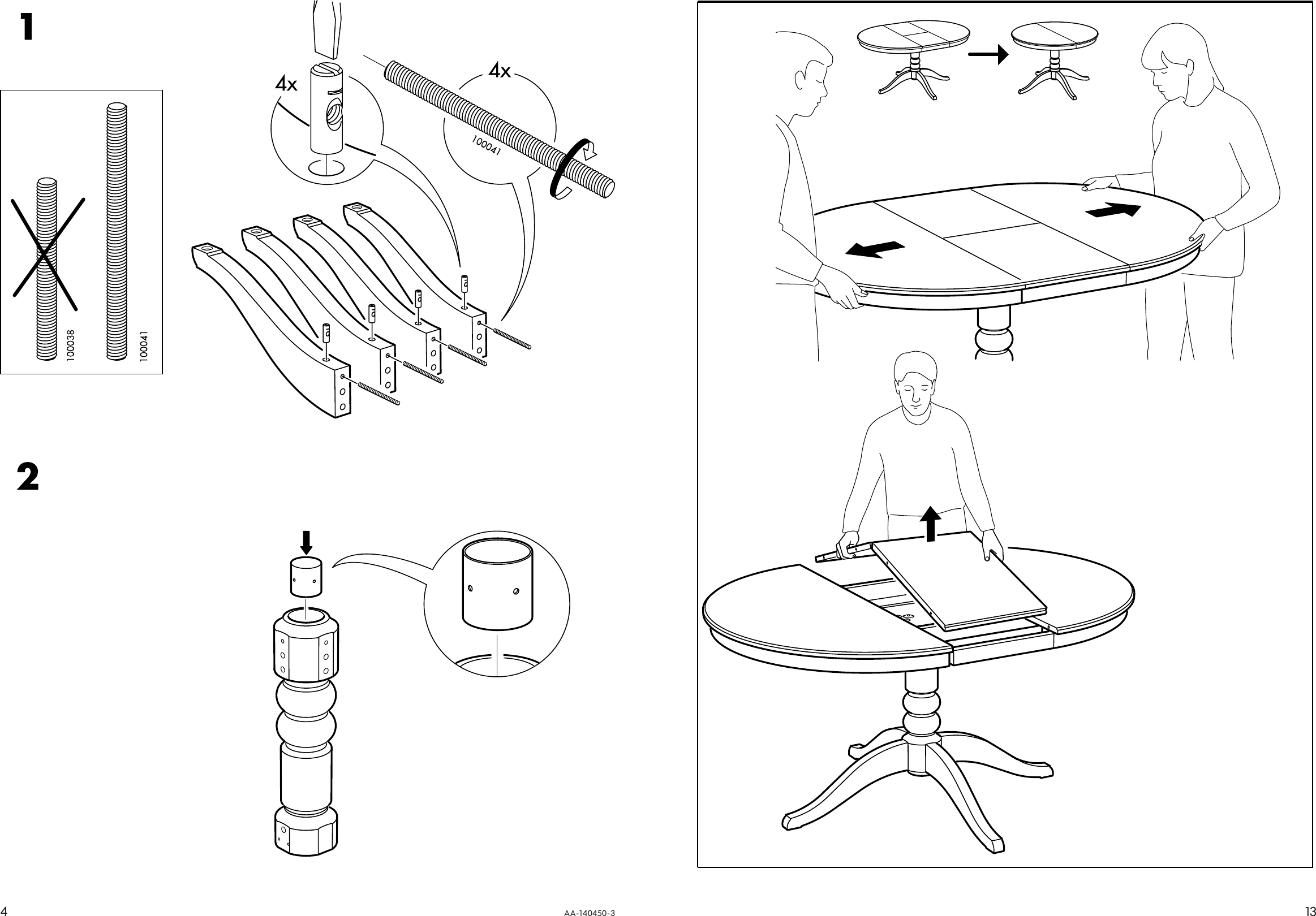 Page 4 of 8 - Ikea Ikea-Liatorp-Pedestal-Table-Round-43-61-Assembly-Instruction