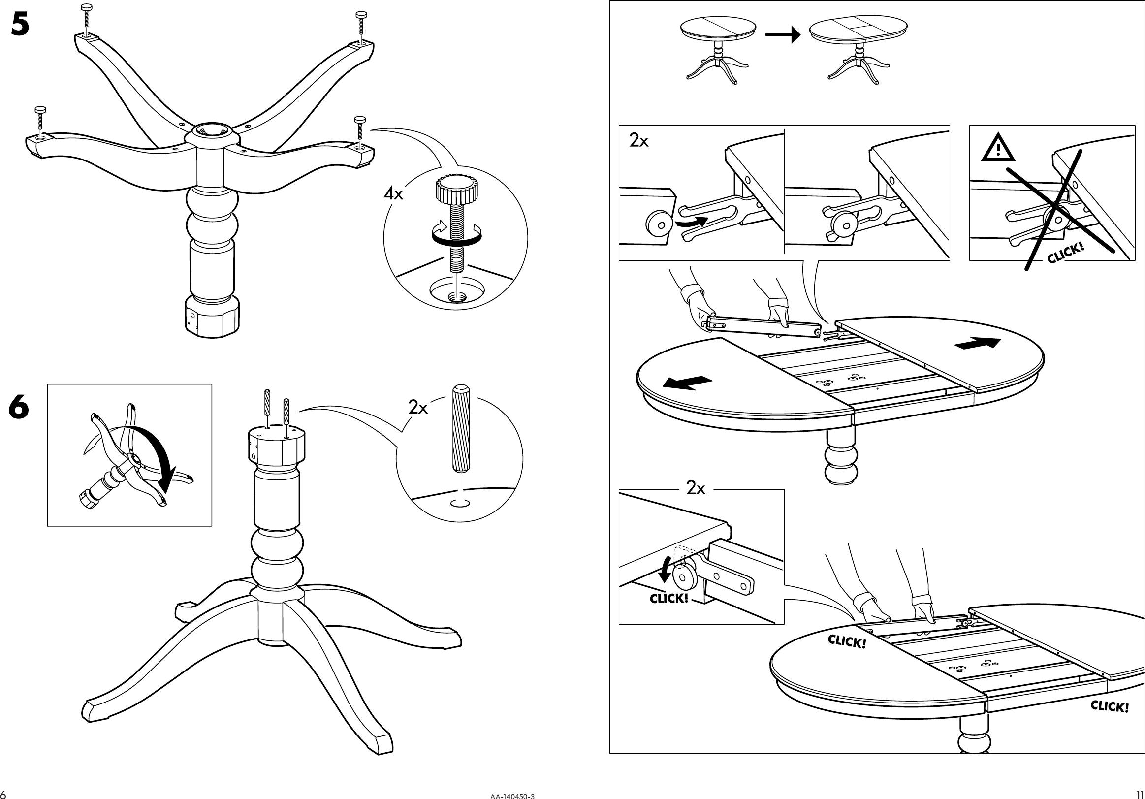 Page 6 of 8 - Ikea Ikea-Liatorp-Pedestal-Table-Round-43-61-Assembly-Instruction