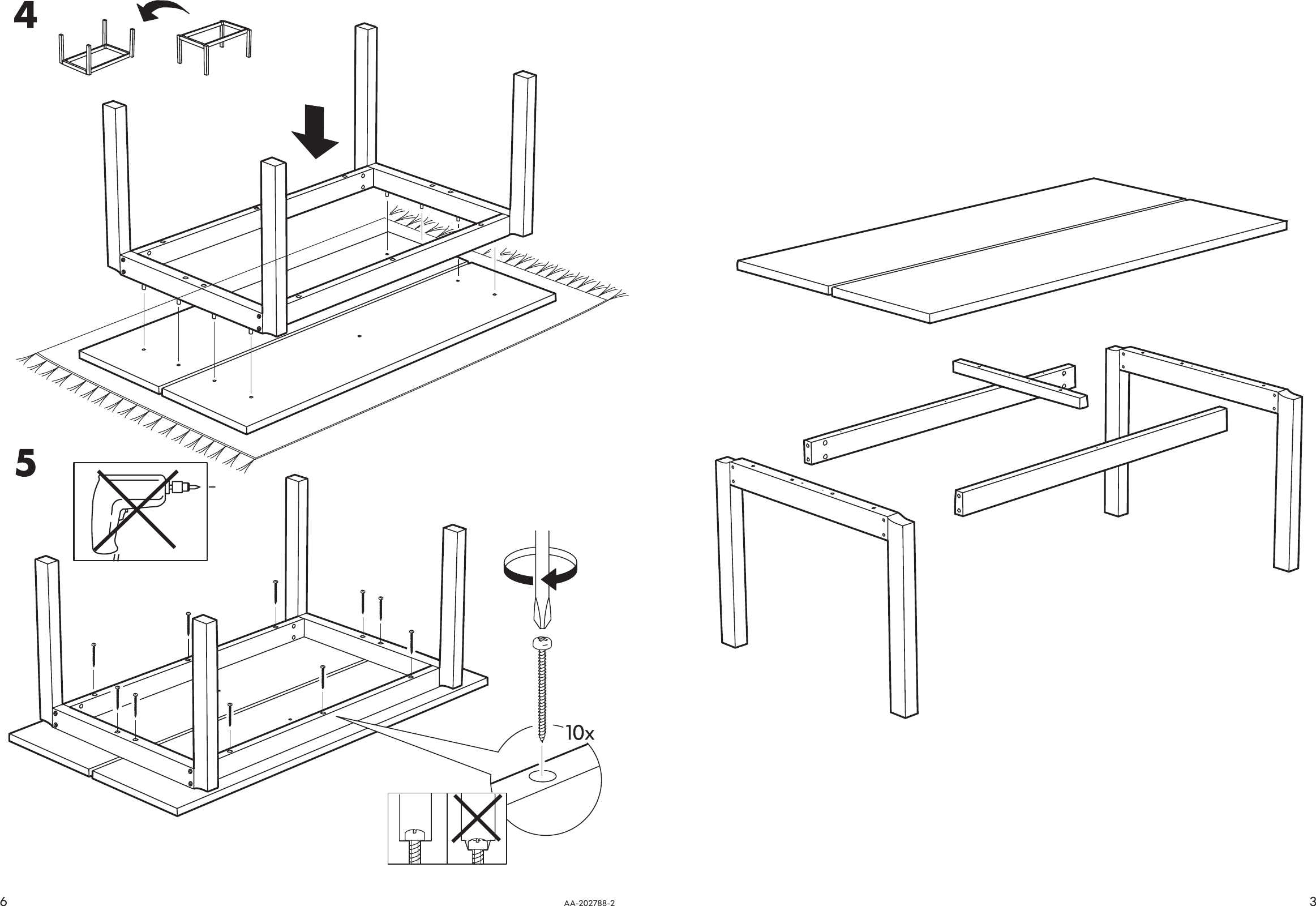 Page 3 of 4 - Ikea Ikea-Liden-Coffee-Table-43-1-4X23-5-8-Assembly-Instruction