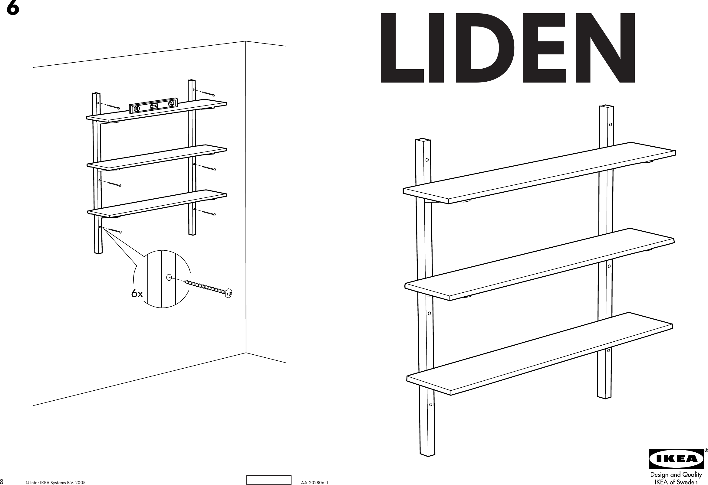 Page 1 of 4 - Ikea Ikea-Liden-Wall-Shelf-Unit-47X47-Assembly-Instruction