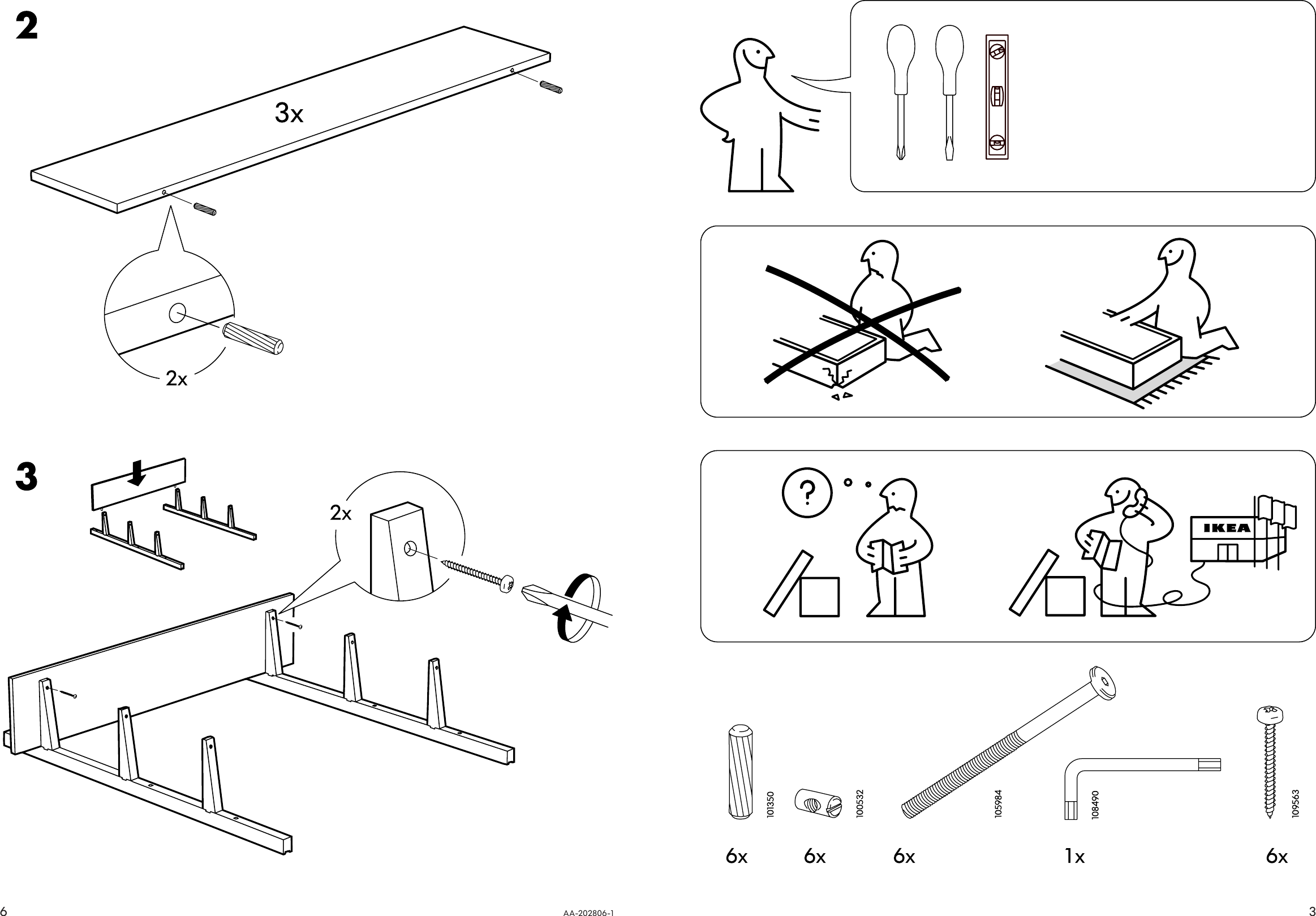 Page 3 of 4 - Ikea Ikea-Liden-Wall-Shelf-Unit-47X47-Assembly-Instruction