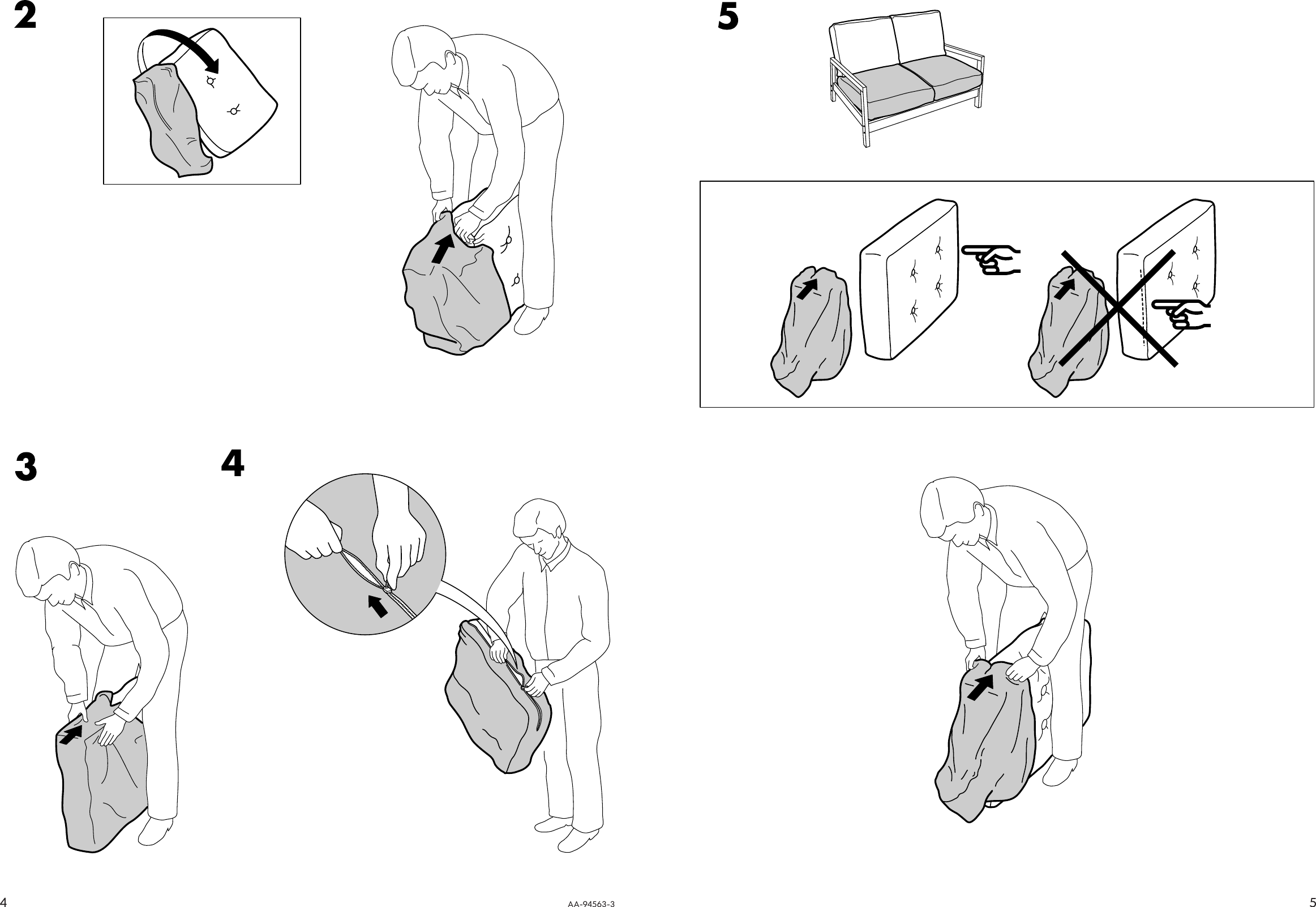 Ikea Lillberg Cushion Set Cover Assembly Instruction 2