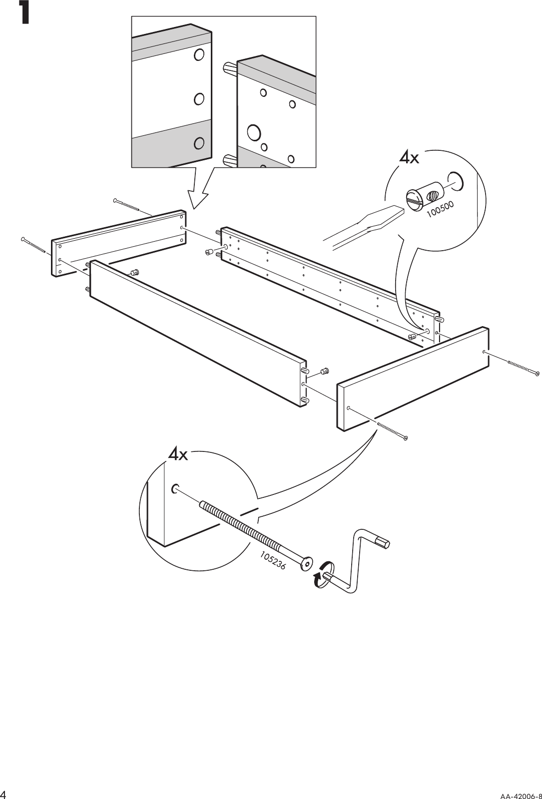 Page 4 of 8 - Ikea Ikea-Lillehammer-Bed-Frame-Twin-Assembly-Instruction