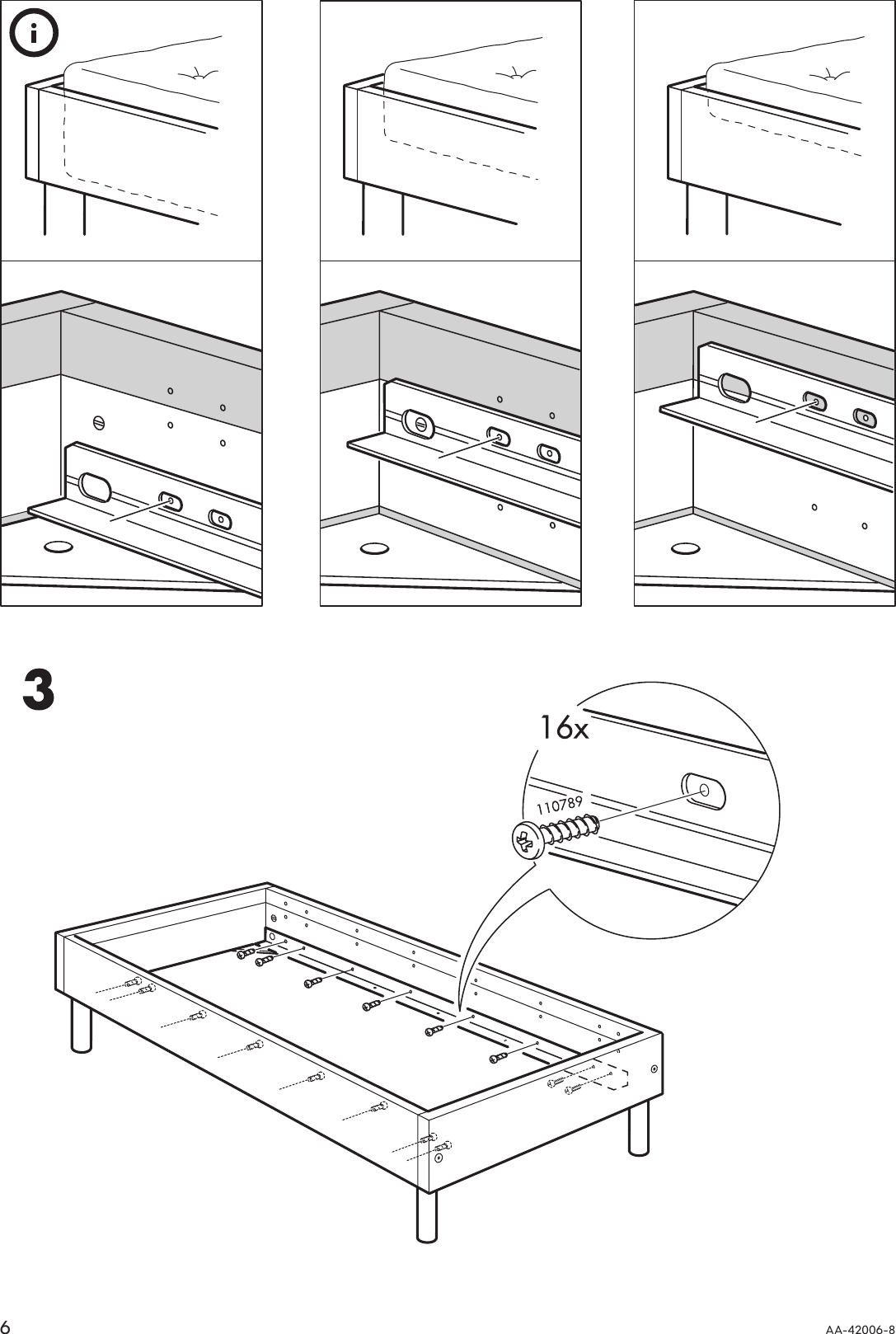 Page 6 of 8 - Ikea Ikea-Lillehammer-Bed-Frame-Twin-Assembly-Instruction