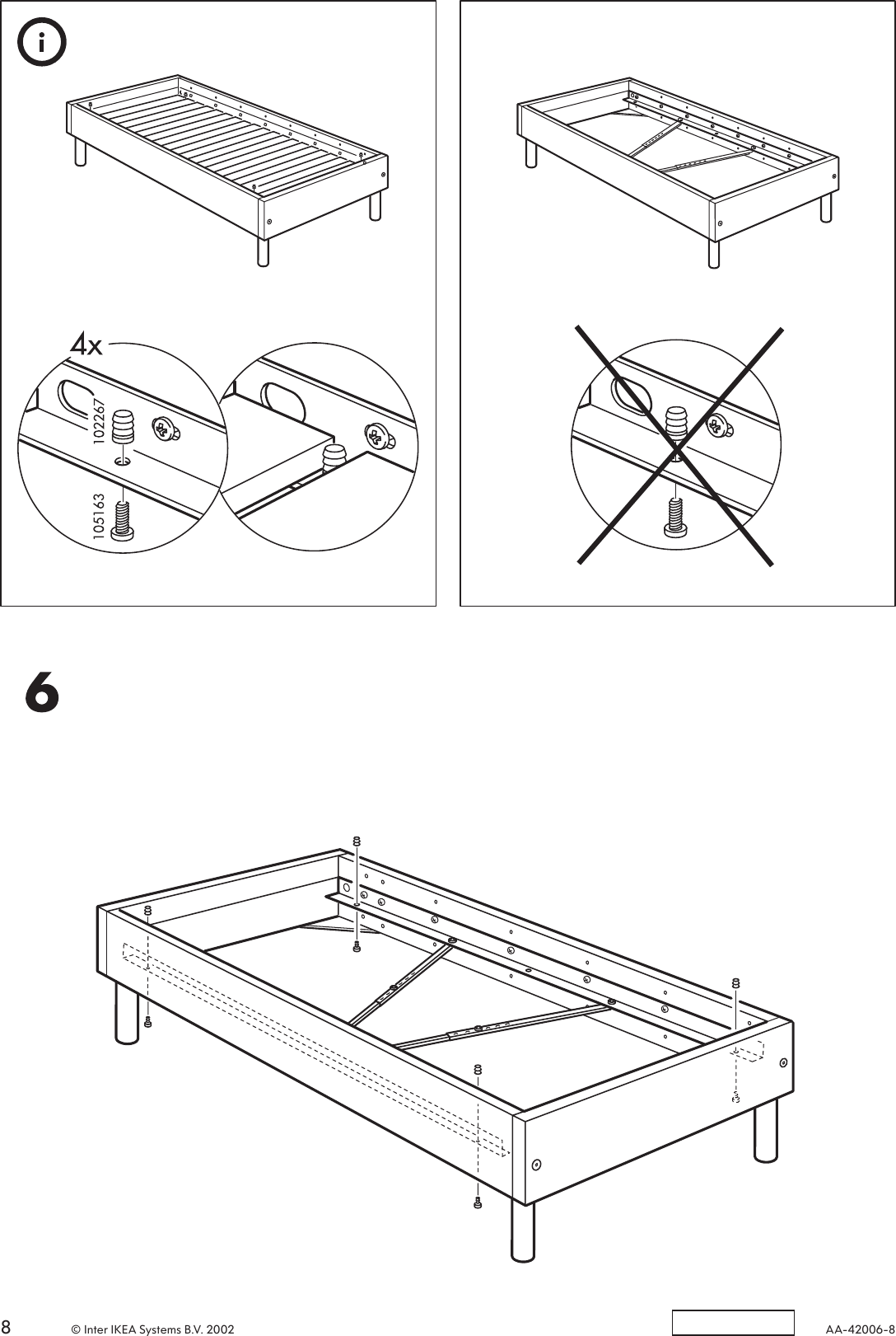 Page 8 of 8 - Ikea Ikea-Lillehammer-Bed-Frame-Twin-Assembly-Instruction