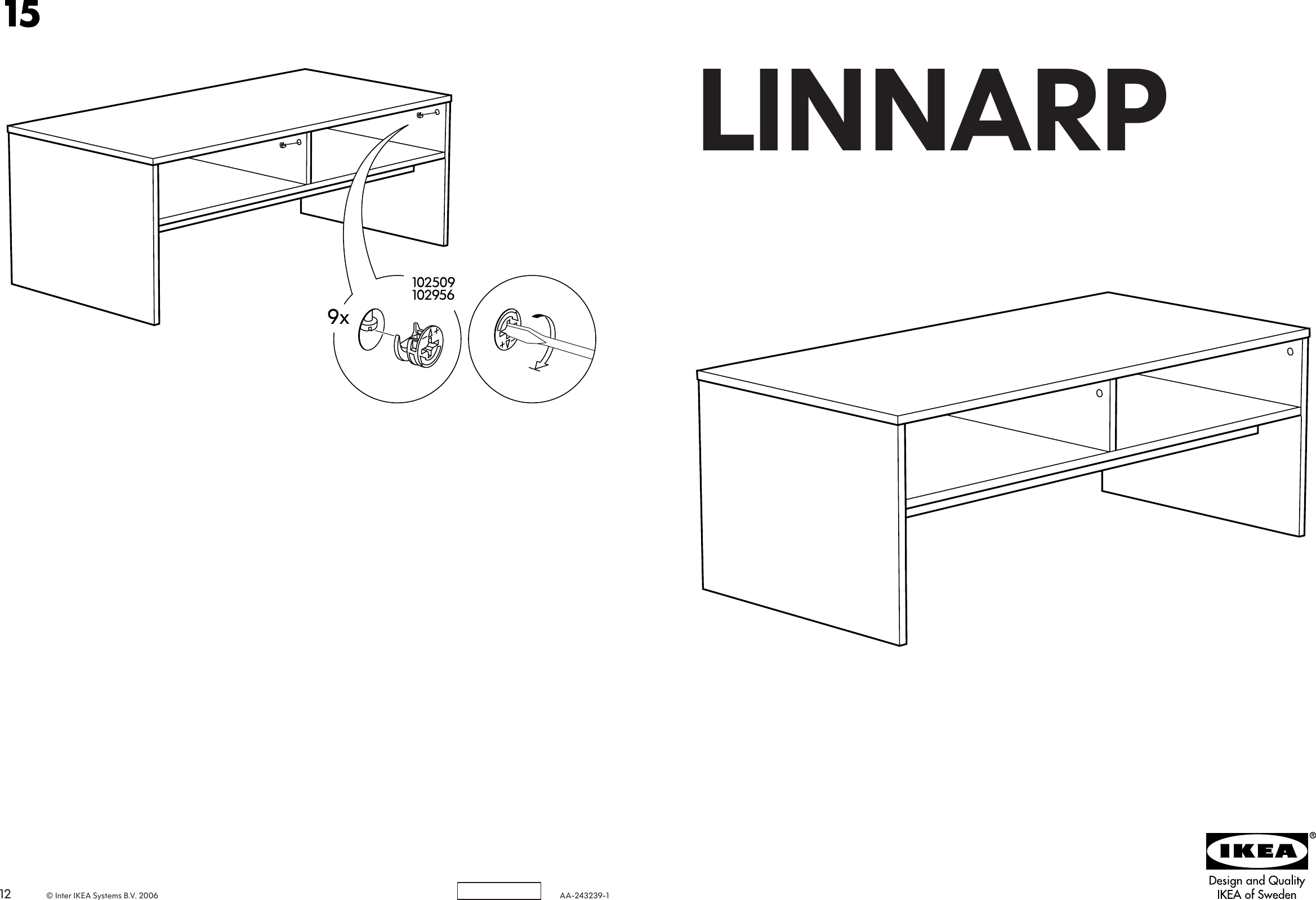 Ikea Linnarp Coffee Table Tv Bench Assembly Instruction