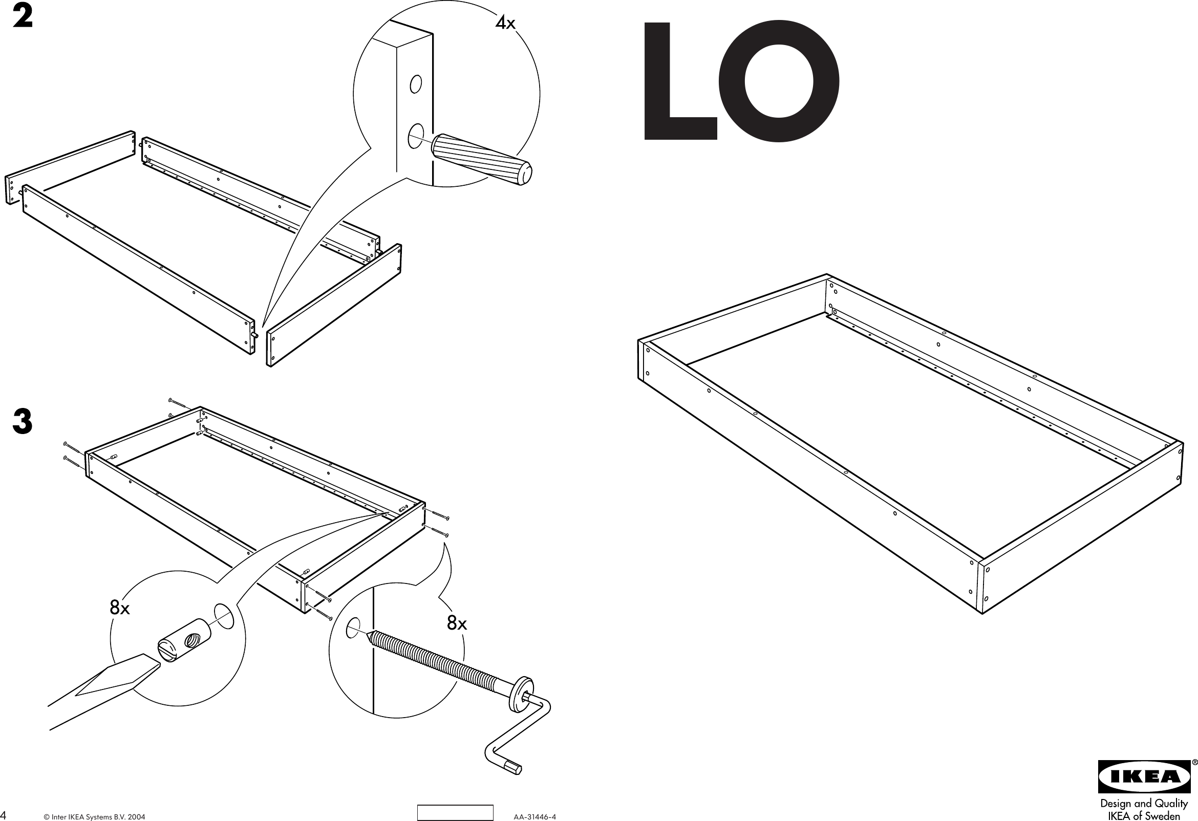 Page 1 of 2 - Ikea Ikea-Lo-Bed-Frame-Twin-Assembly-Instruction