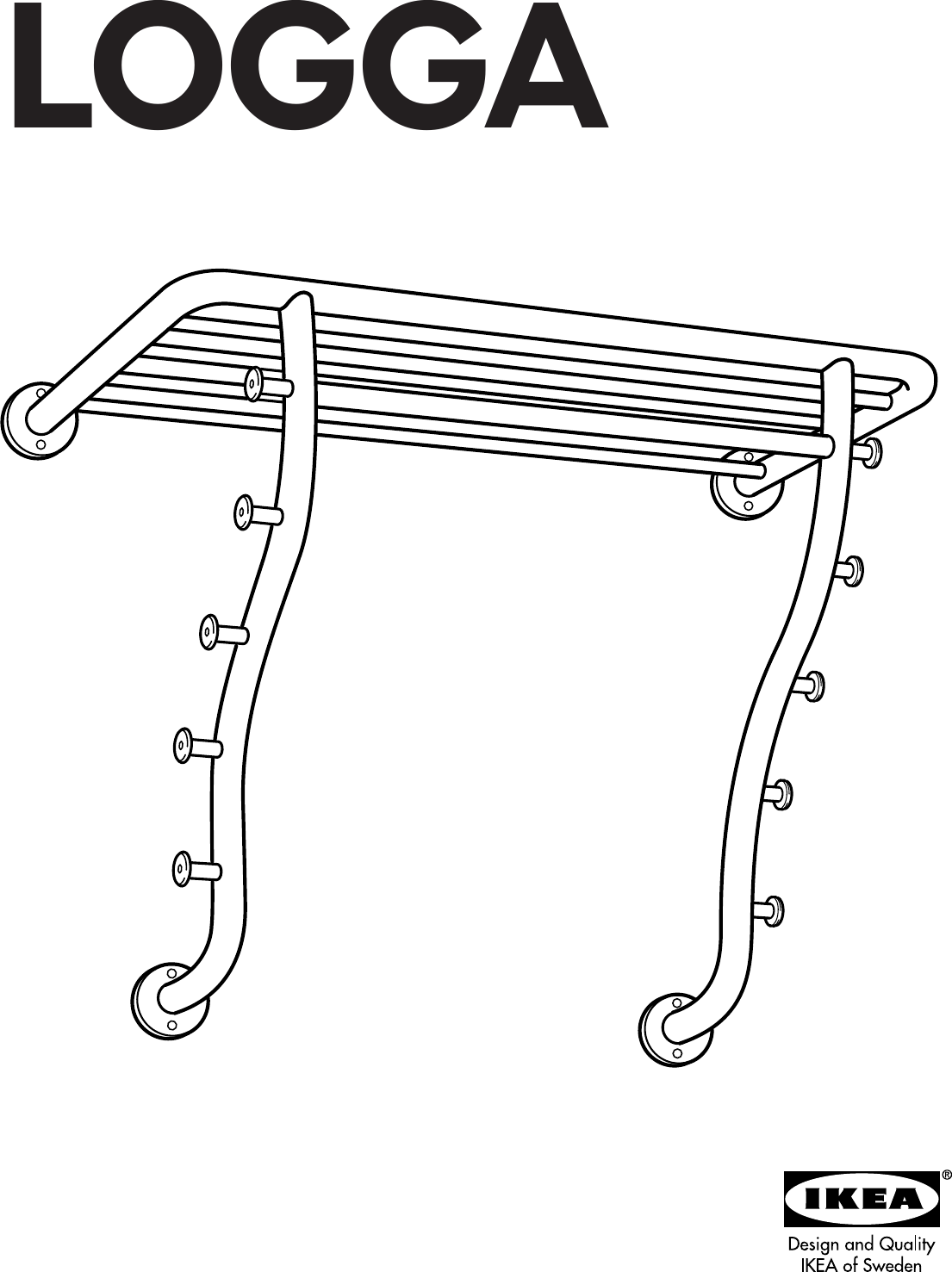 Page 1 of 4 - Ikea Ikea-Logga-Hat-Rack-37-Assembly-Instruction