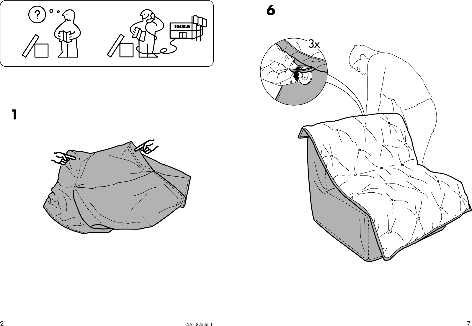 Page 2 of 4 - Ikea Ikea-Lycksele-Chair-Bed-Cover-Assembly-Instruction-3  Ikea-lycksele-chair-bed-cover-assembly-instruction