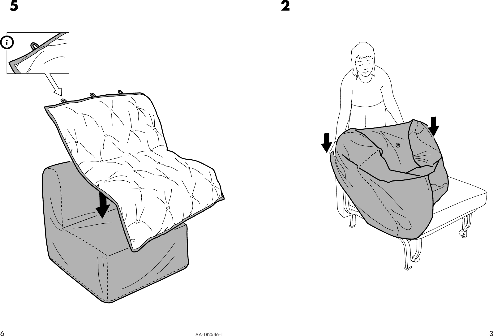 Ikea Lycksele Chair Bed Cover Assembly Instruction 3