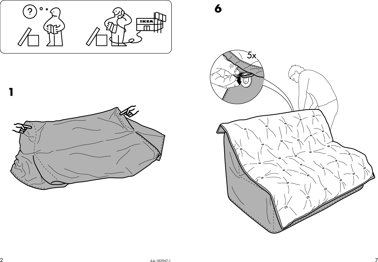 Ikea Lycksele Cover Loveseat Bed Assembly Instruction 5