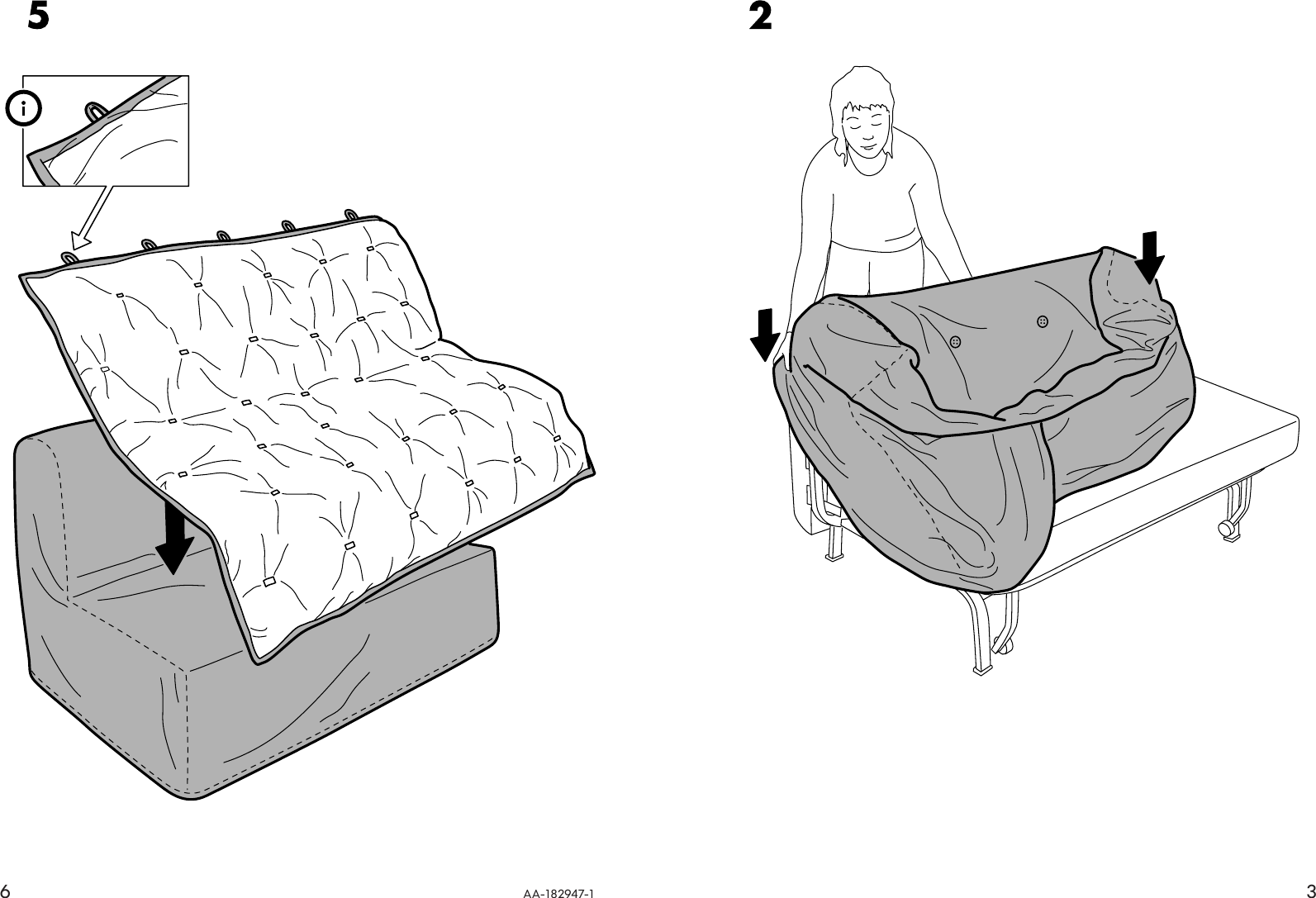 Ikea Lycksele Cover Loveseat Bed Assembly Instruction 5