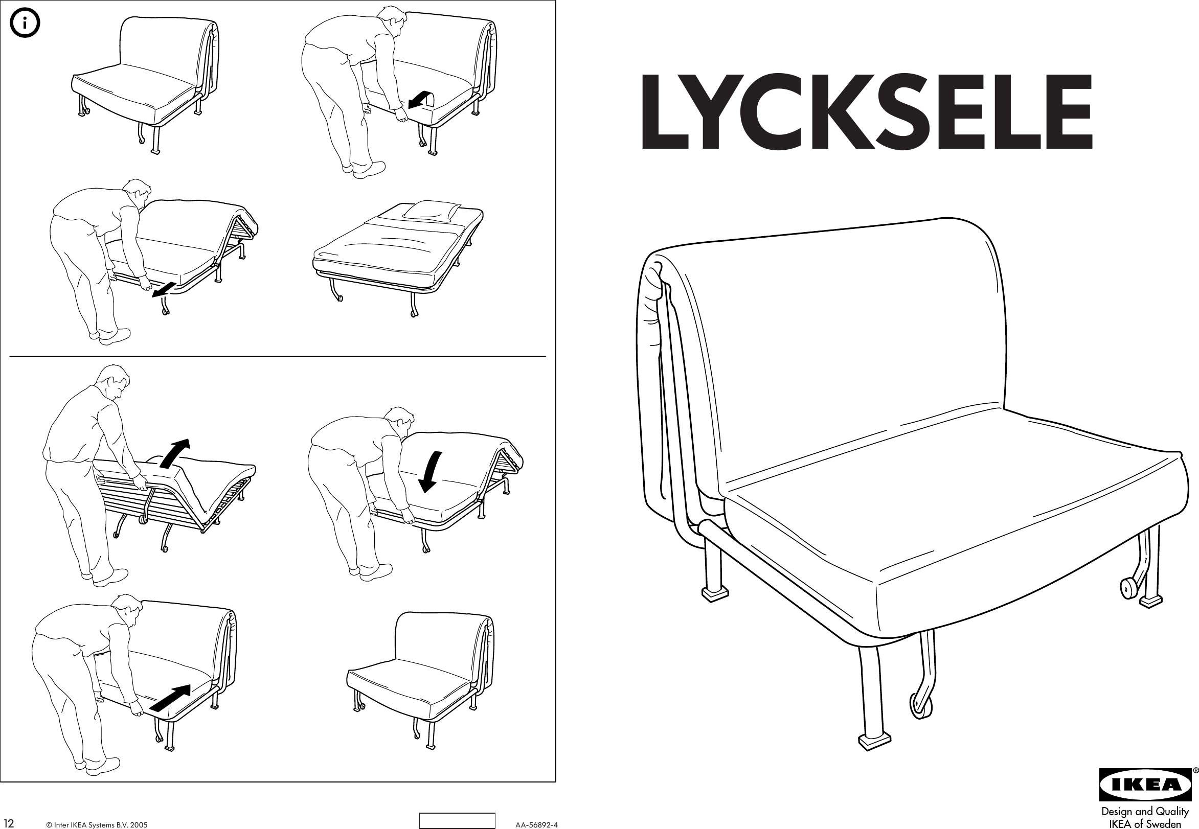 Ikea lycksele single sofa bed cover