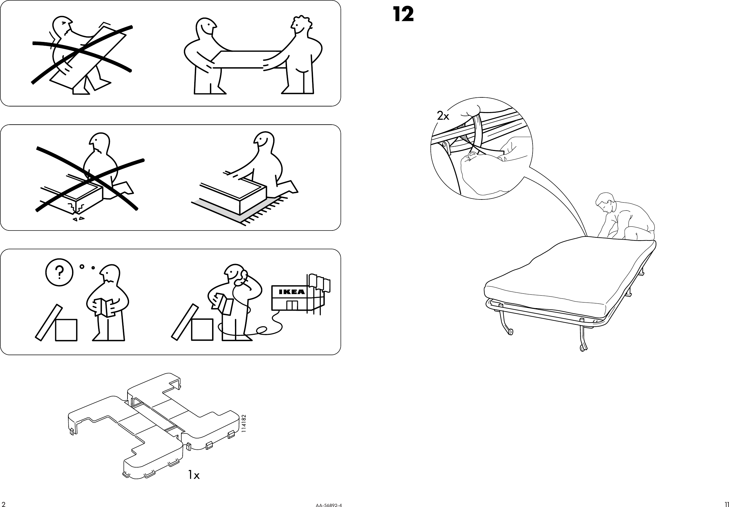 Page 2 of 6 - Ikea Ikea-Lycksele-Frame-Chair-Bed-Assembly-Instruction