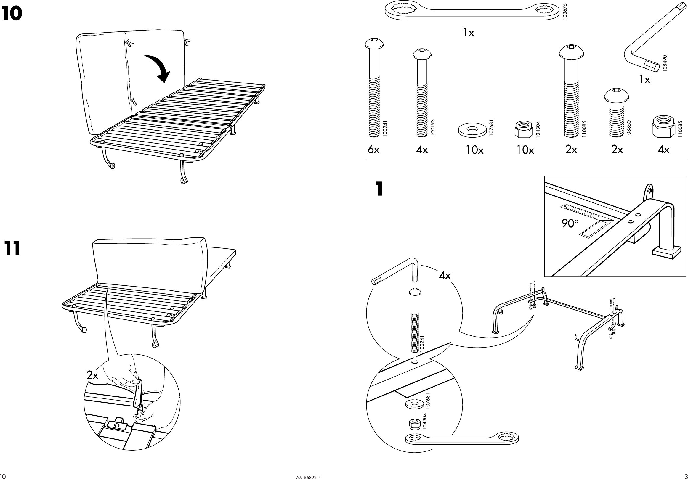 Page 3 of 6 - Ikea Ikea-Lycksele-Frame-Chair-Bed-Assembly-Instruction