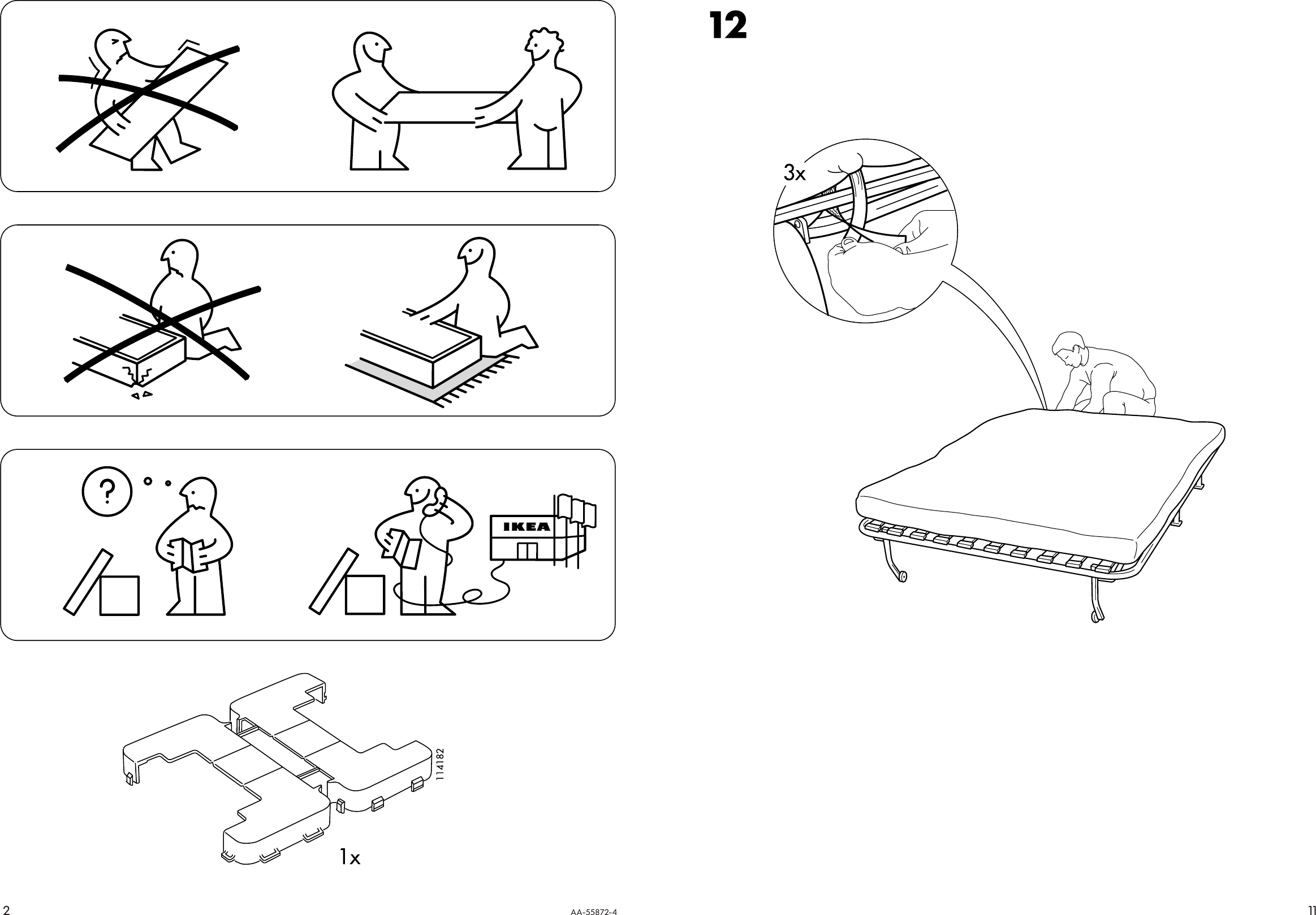 Page 2 of 6 - Ikea Ikea-Lycksele-Frame-Sofabed-Assembly-Instruction