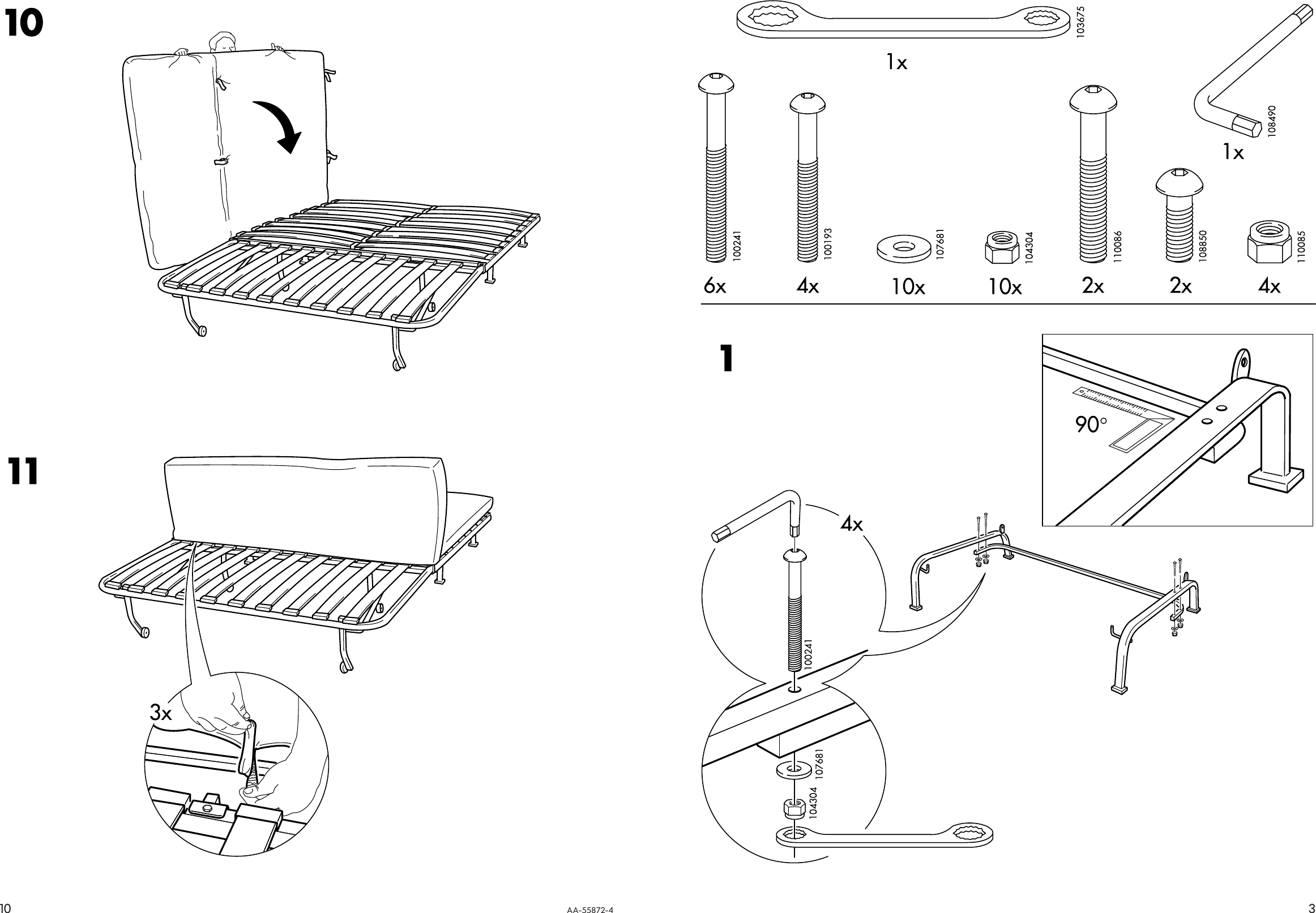 Page 3 of 6 - Ikea Ikea-Lycksele-Frame-Sofabed-Assembly-Instruction