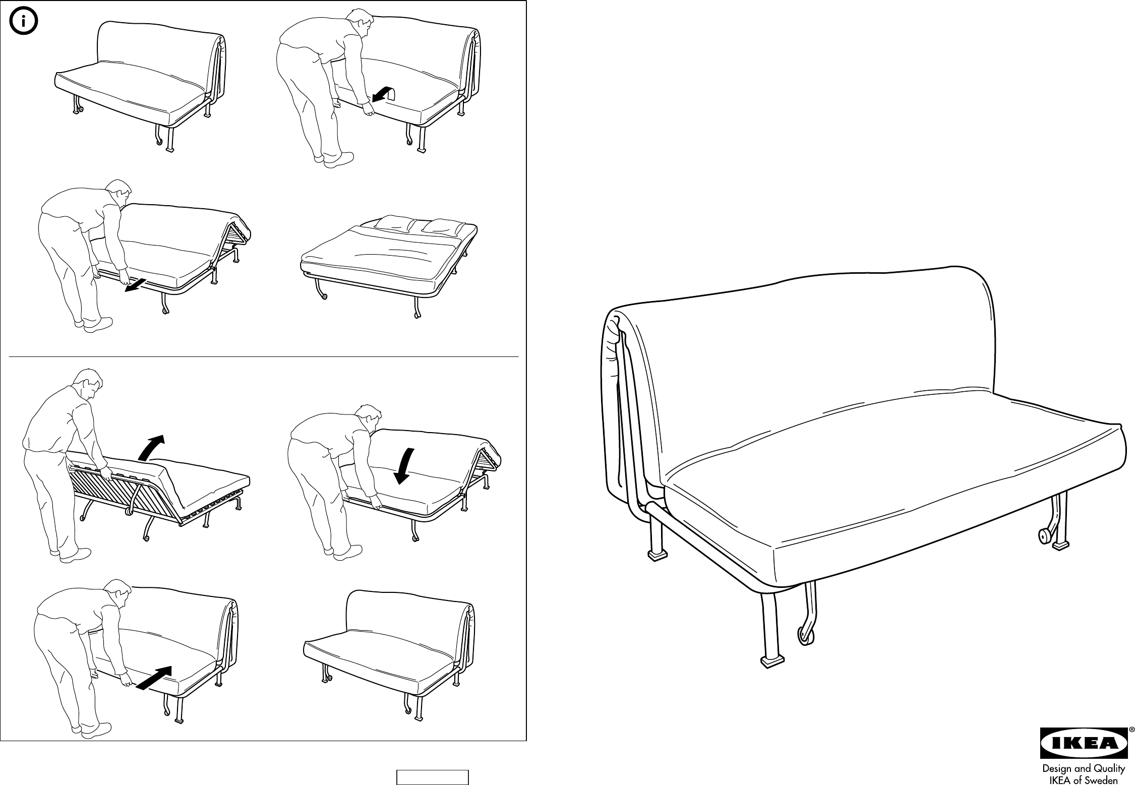 Ikea Lycksele Frame Sofabed Assembly, Sofa Bed Assembly Instructions