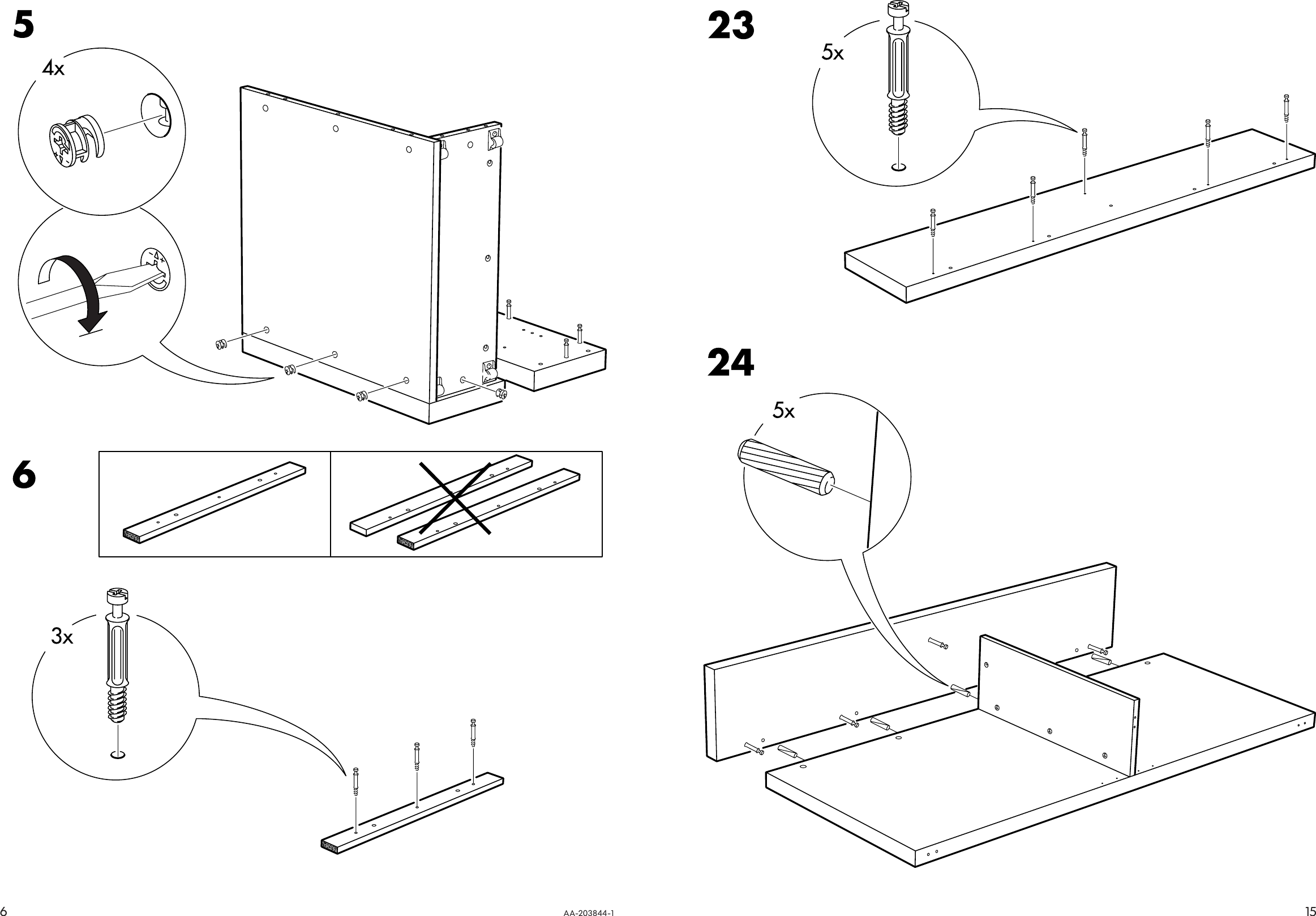 Page 6 of 10 - Ikea Ikea-Malm-3-Piece-Headboard-Bed-Shelf-Set-Queen-Assembly-Instruction