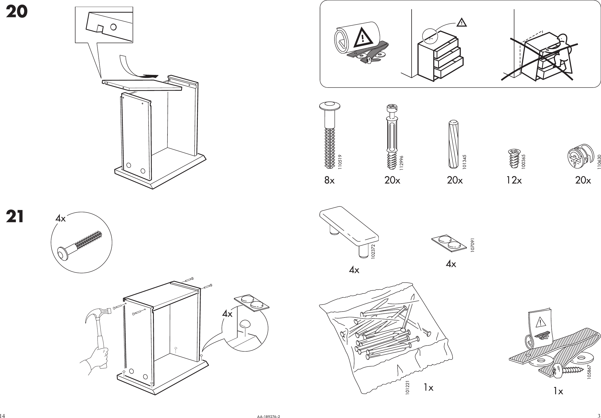 Page 3 of 8 - Ikea Ikea-Malm-Chest-W-2Drawers-16X22-Assembly-Instruction