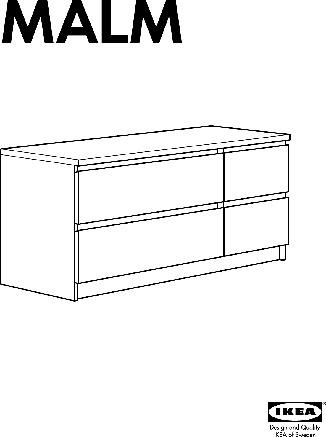 Ikea Malm Chest W 4 Drawers 47x21 Assembly Instruction